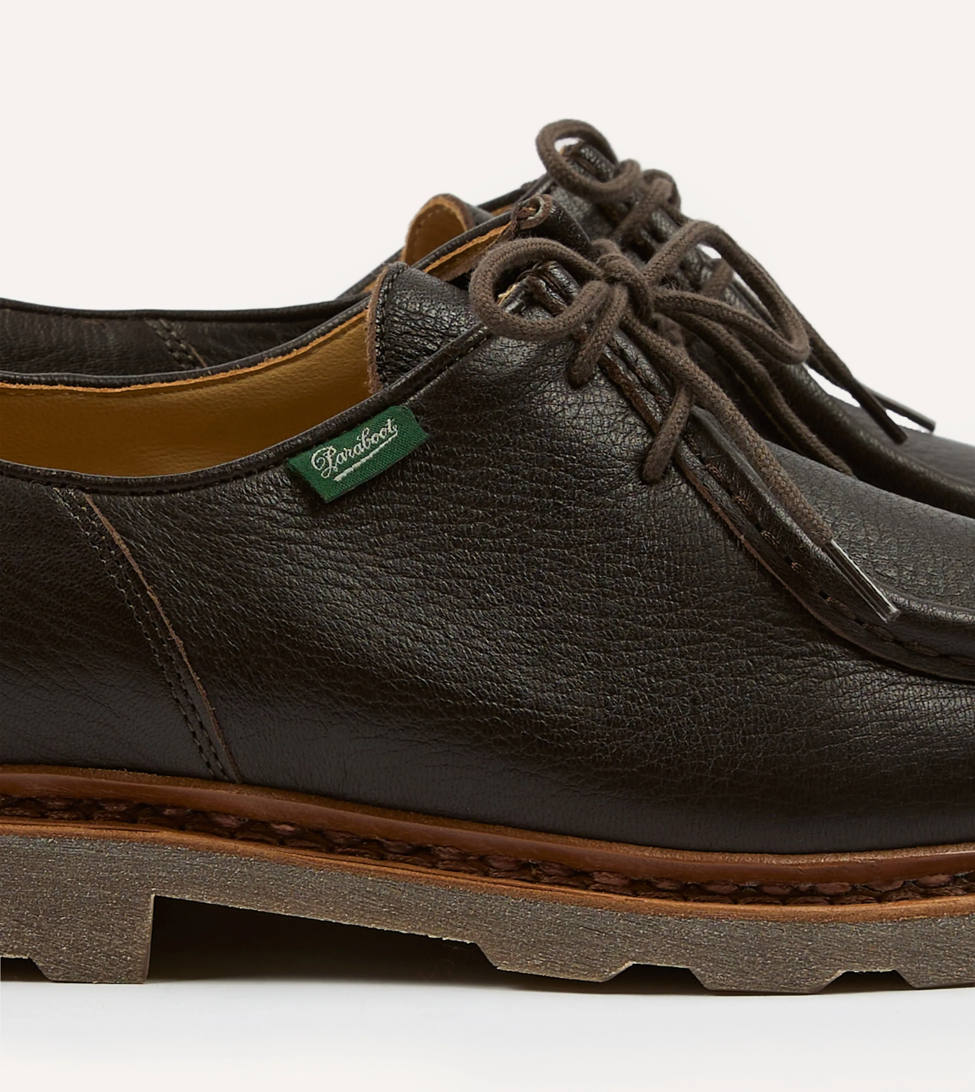 Fall side - zip Paraboot Michael Marron Deer Leather Derby Shoe