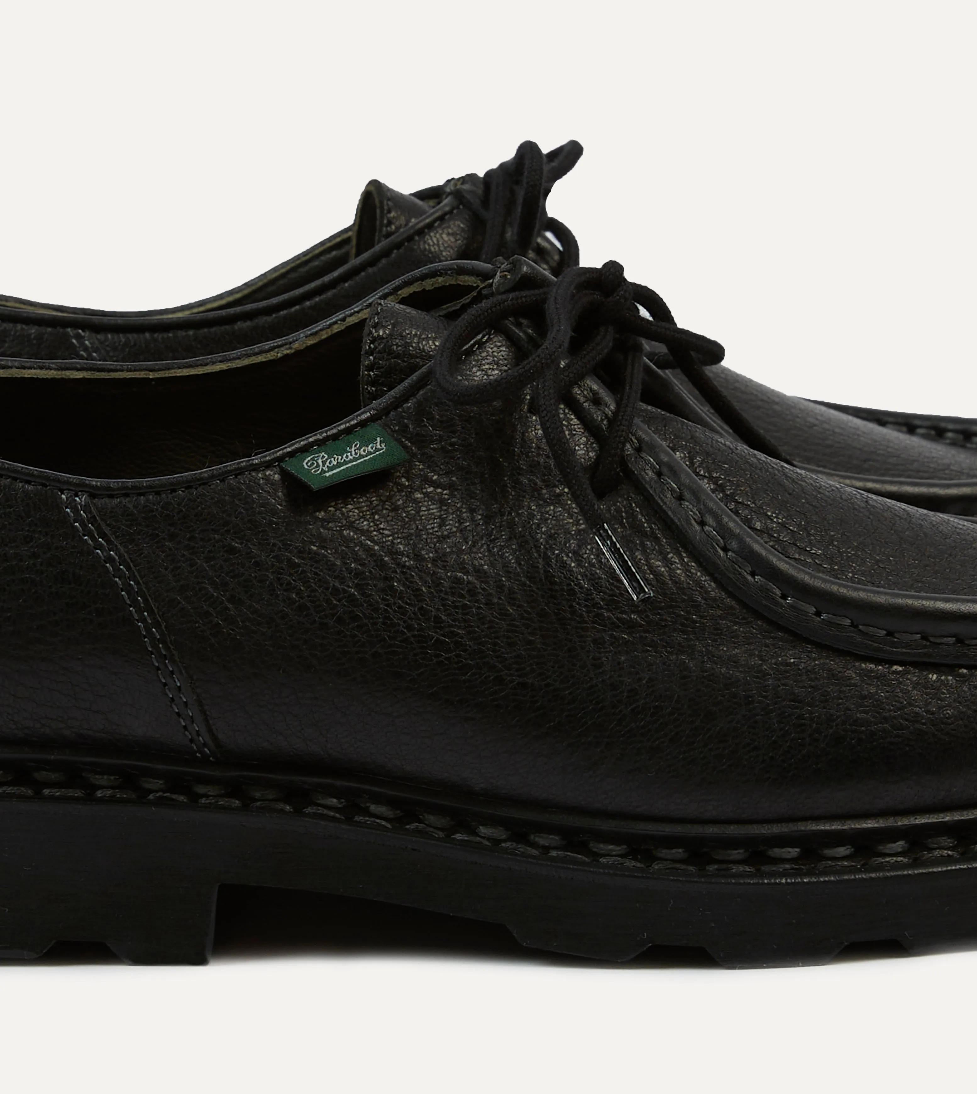 irresistible Paraboot Michael Noir Deer Leather Derby Shoe