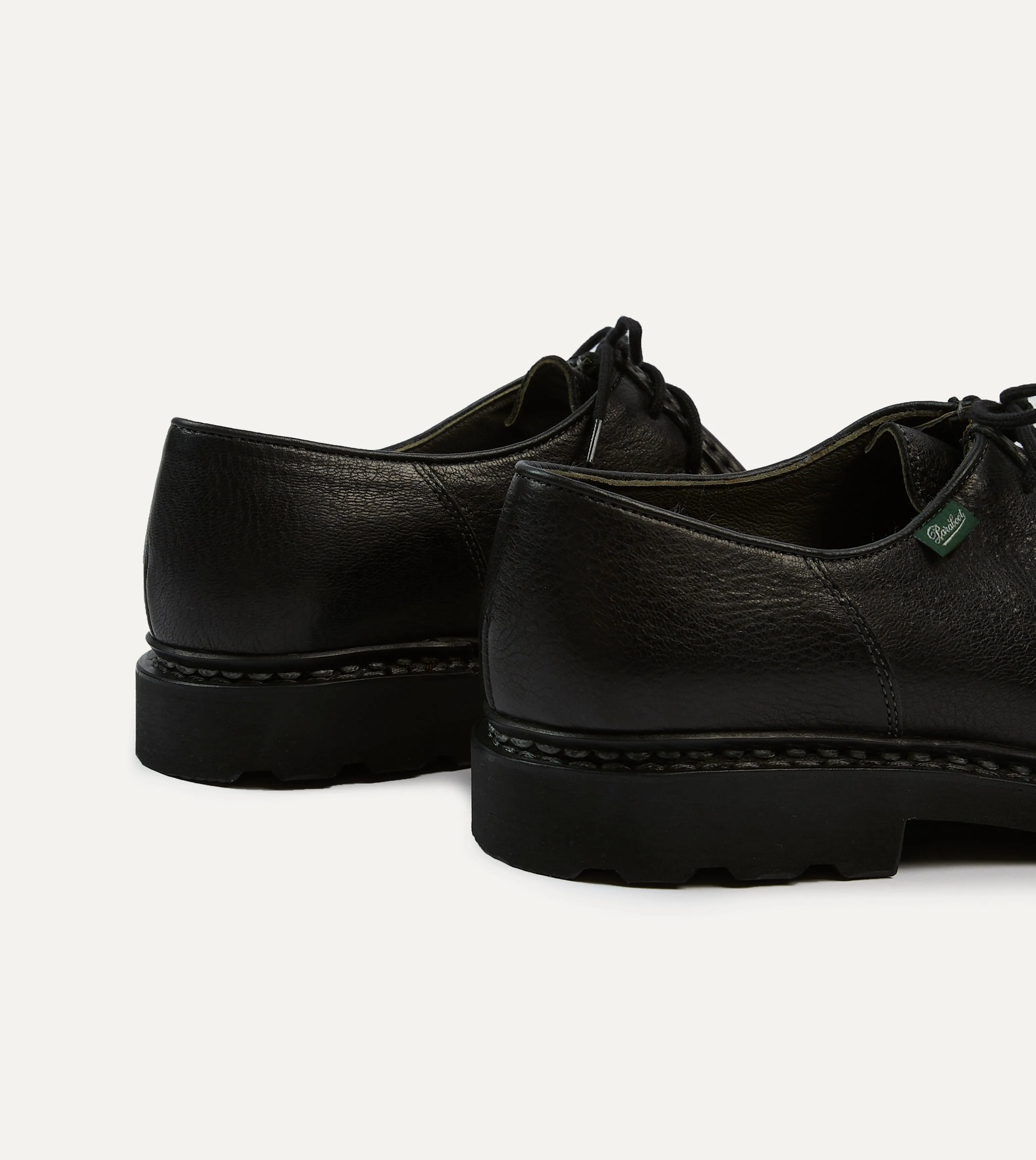Paraboot Michael Noir Deer Leather Derby Shoe Sporty lining