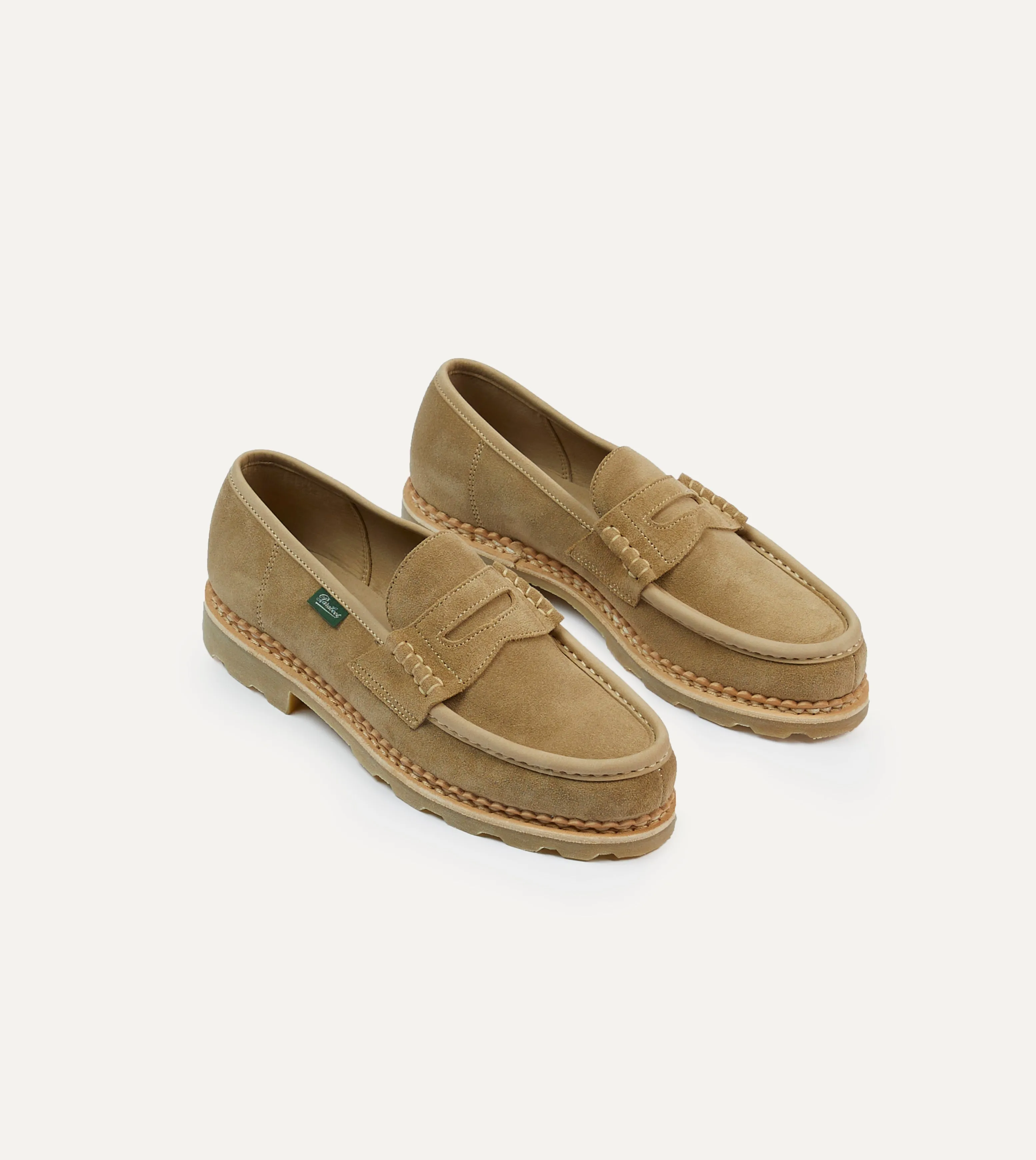 Paraboot Nantes Sand Suede Loafer wide - fitting professional