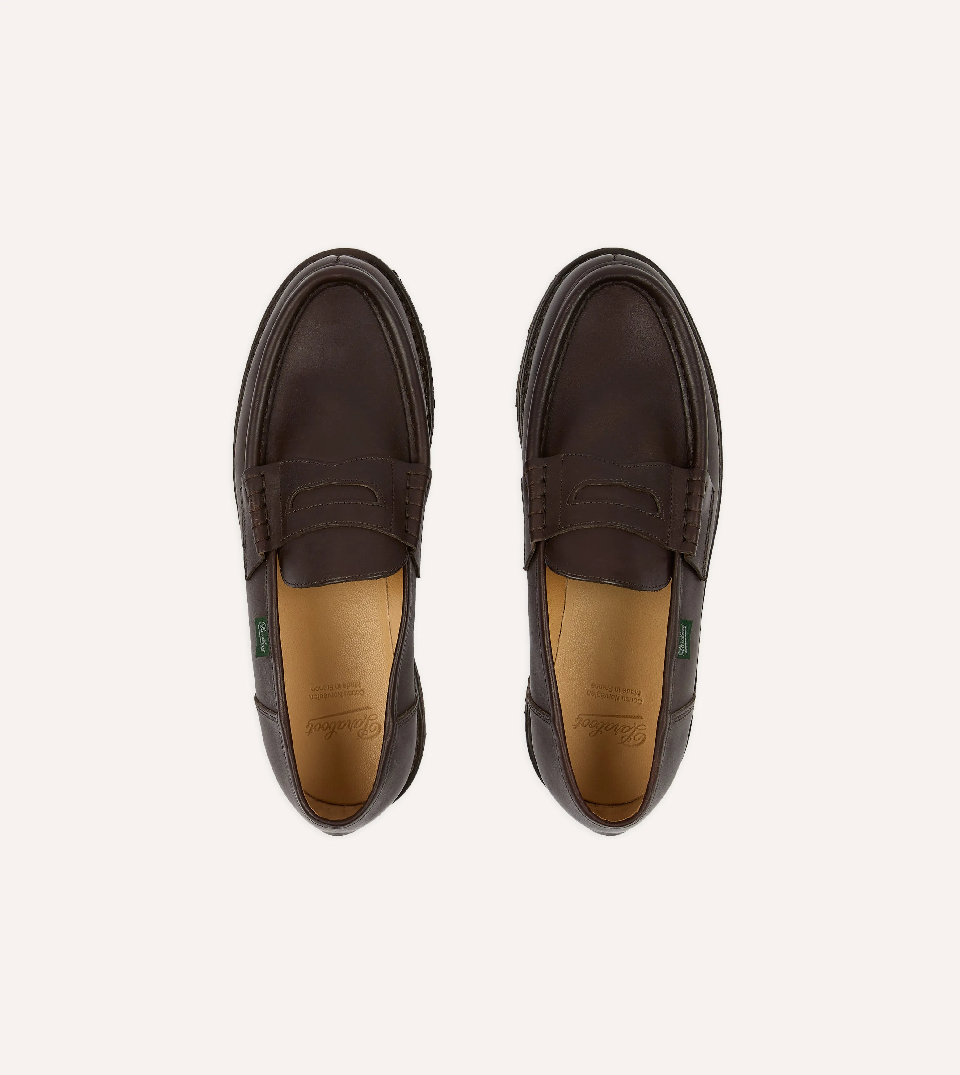 brand - recognition - level Paraboot Reims Brown Leather Loafer