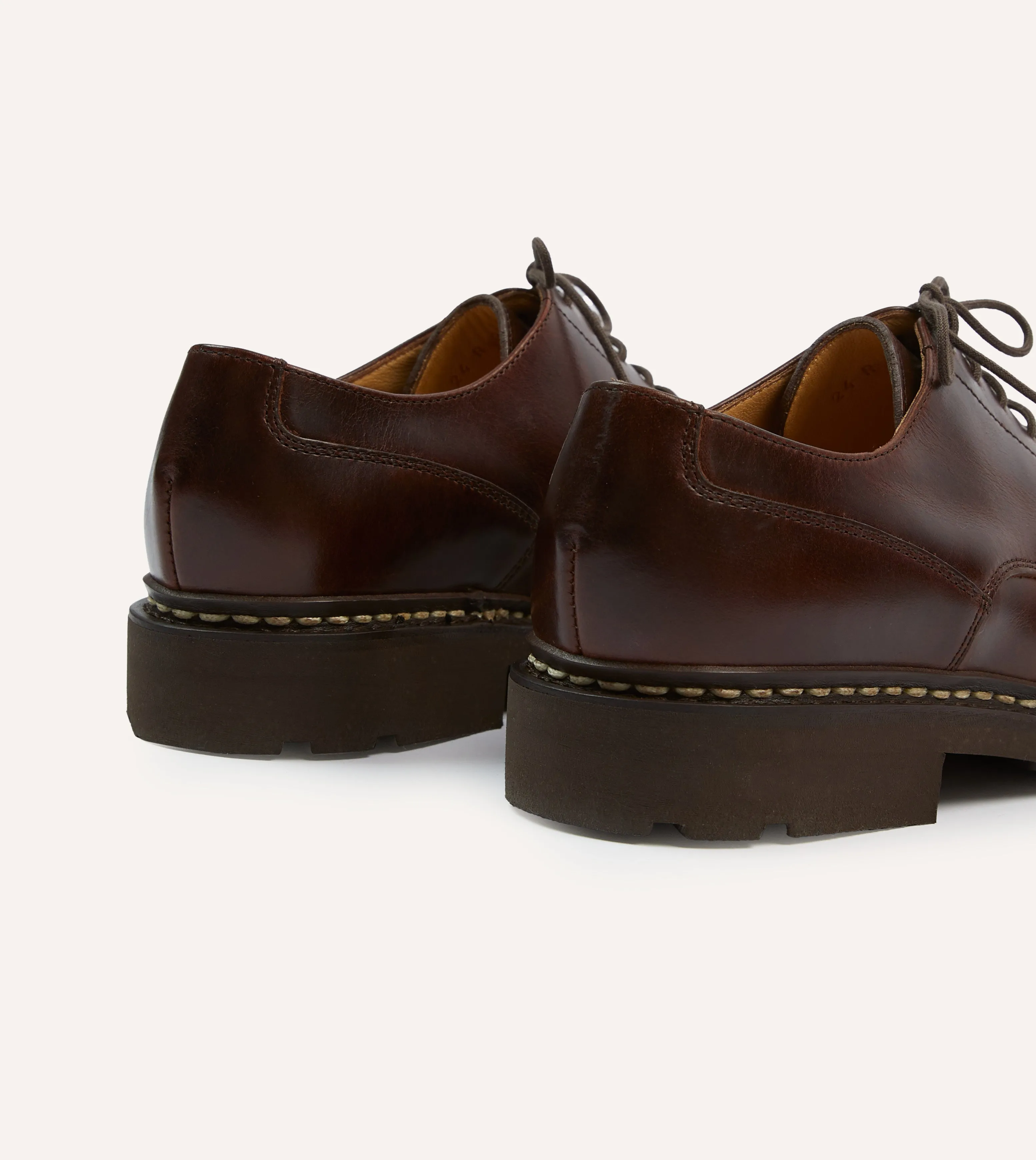Paraboot Villandry Brown Calf Leather Derby Shoe embossed tempting