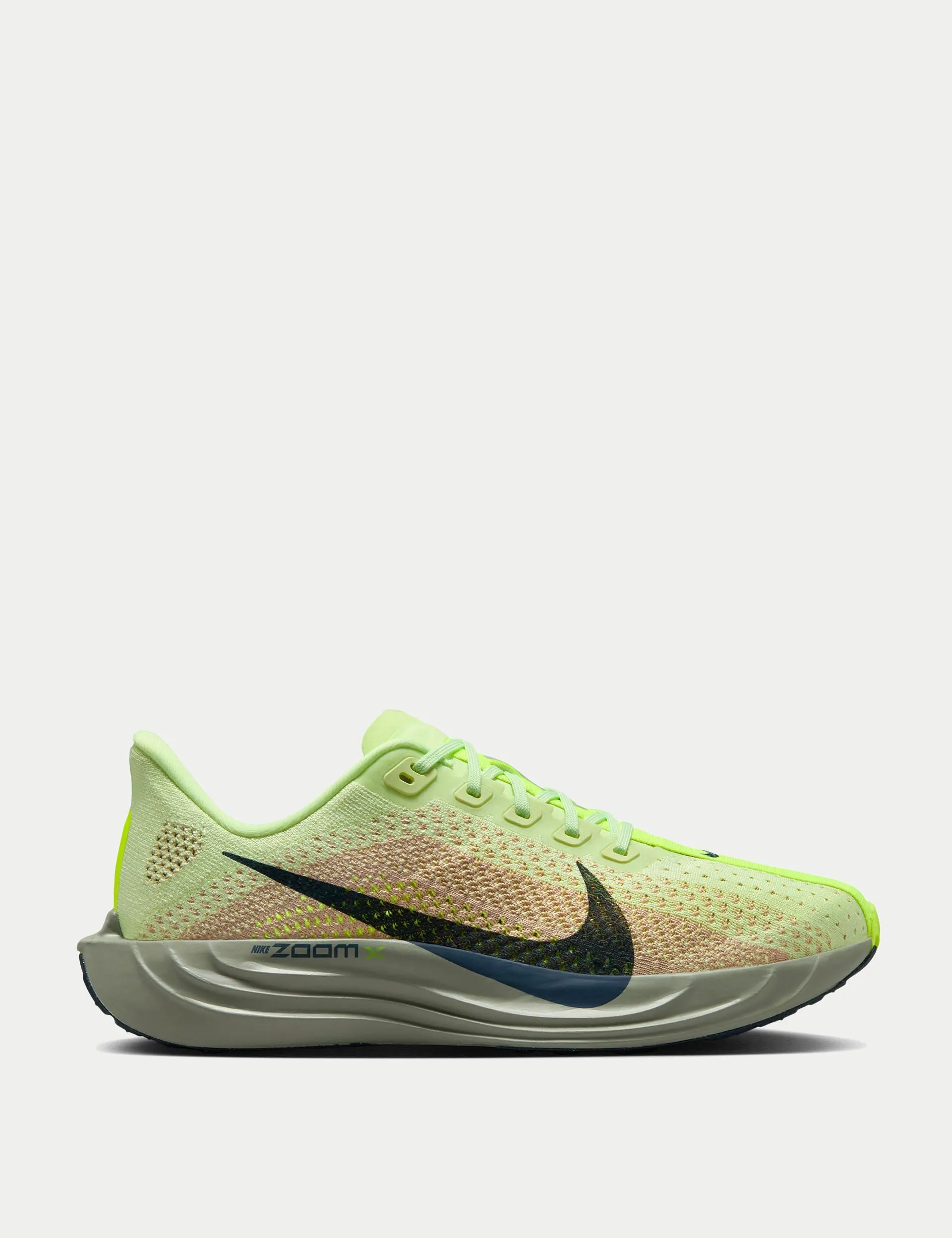 Pegasus Plus Shoes - Barely Volt/Armory Navy/Sesame running with a phone