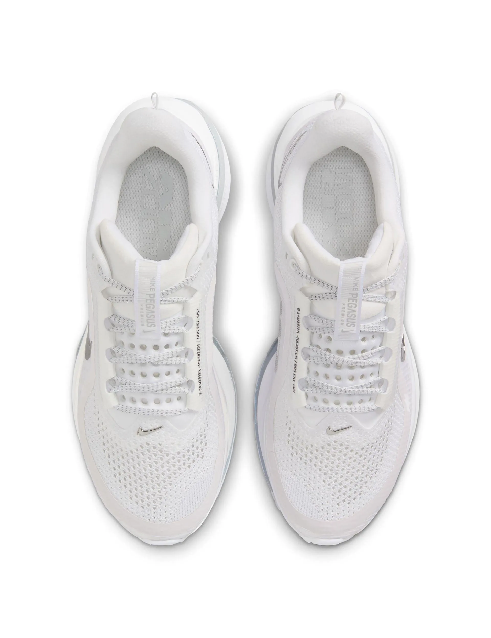 Foot - Friendly Pegasus Premium Shoes - White/Metallic Silver