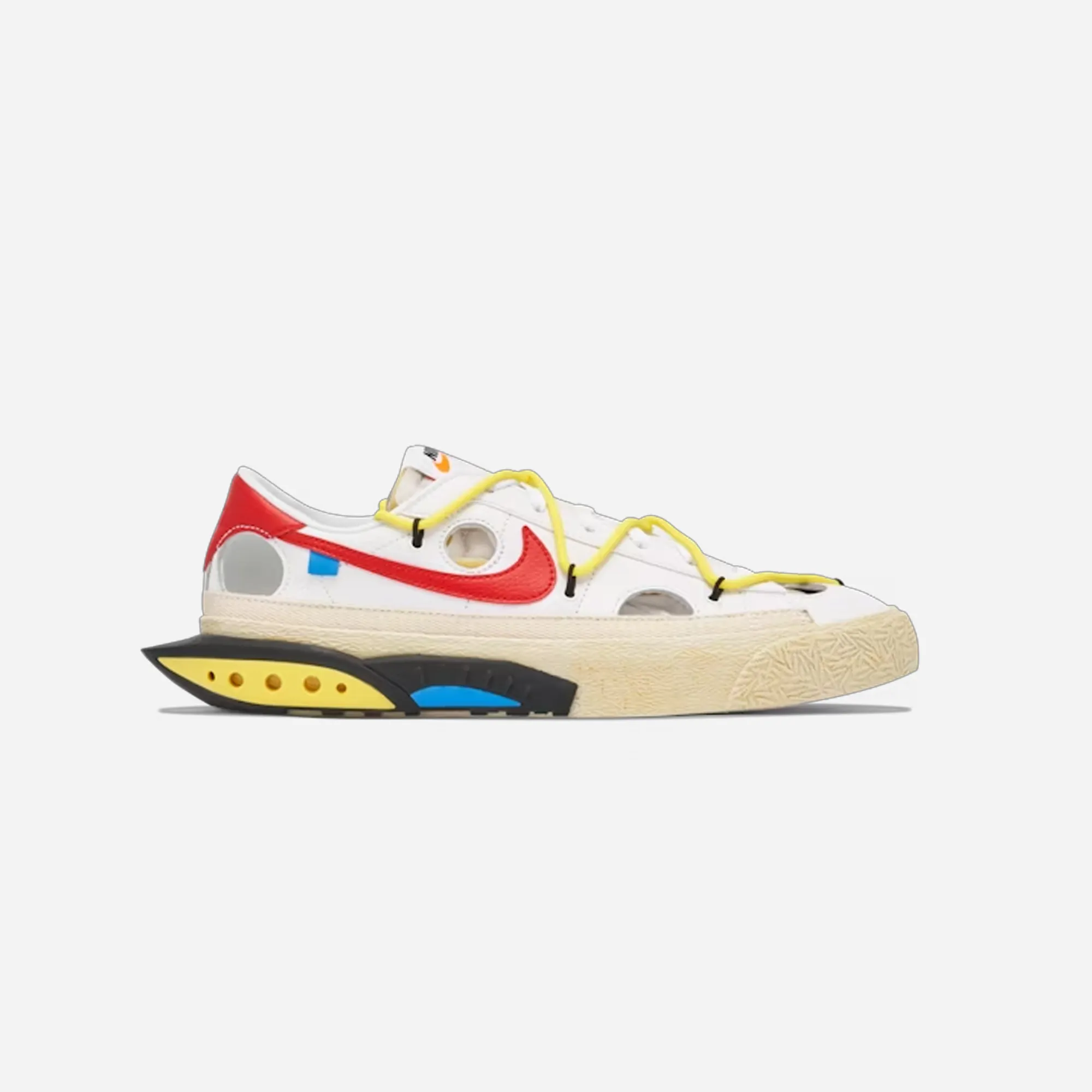 Streamlined Style Nike Blazer Low x Off-White White and University Red