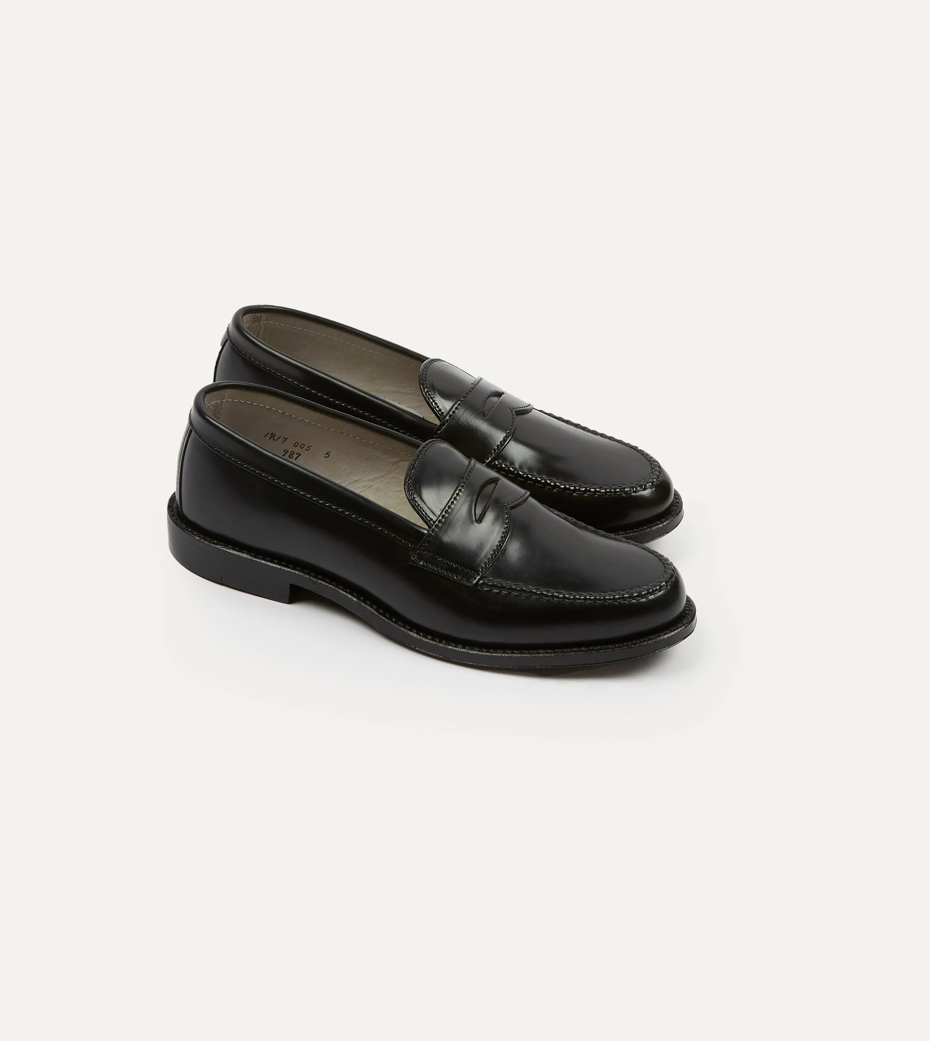 Alden Black Cordovan Handsewn Leisure Loafer trendy user