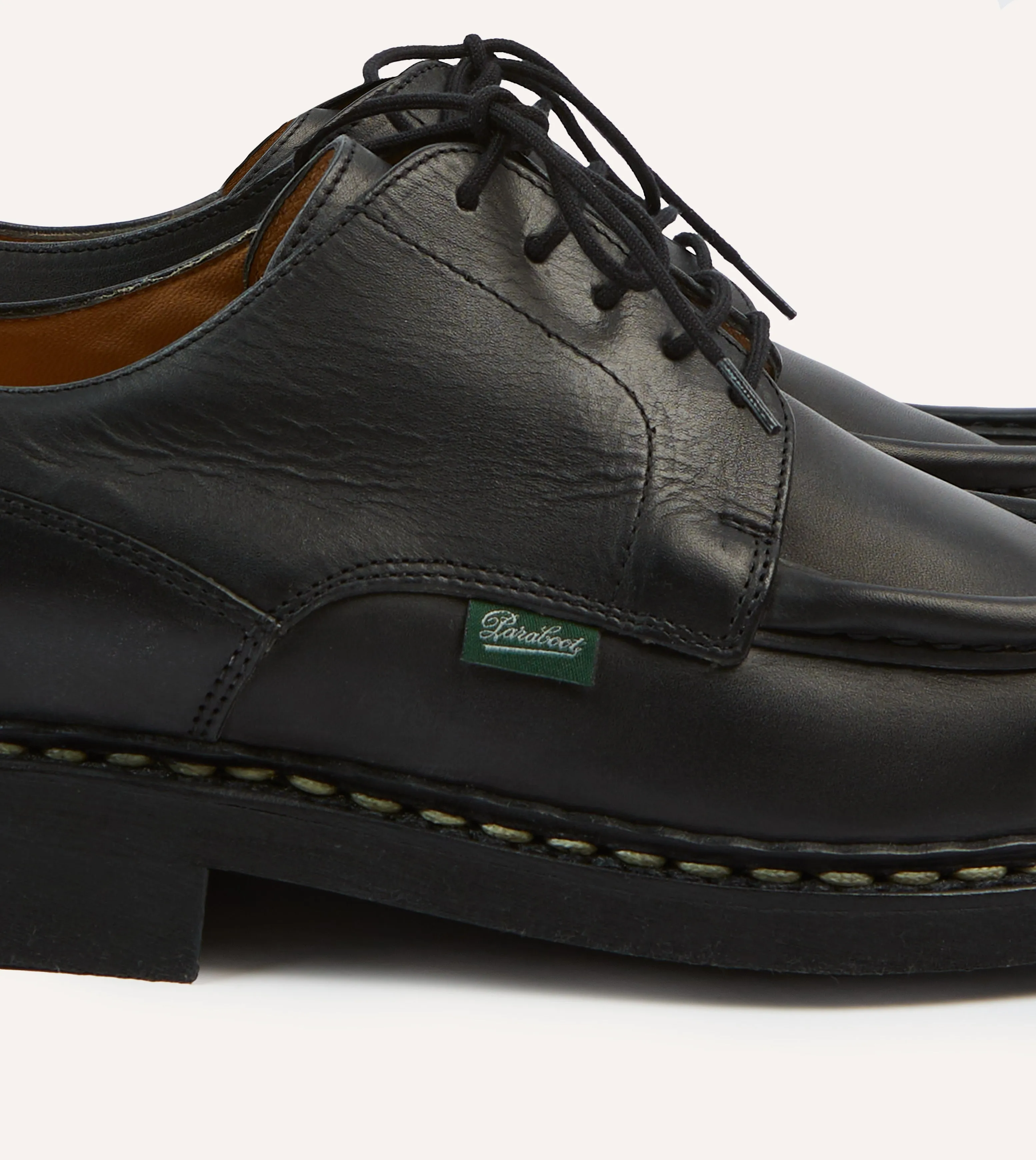 Paraboot Villandry Noir Calf Leather Derby Shoe thickest