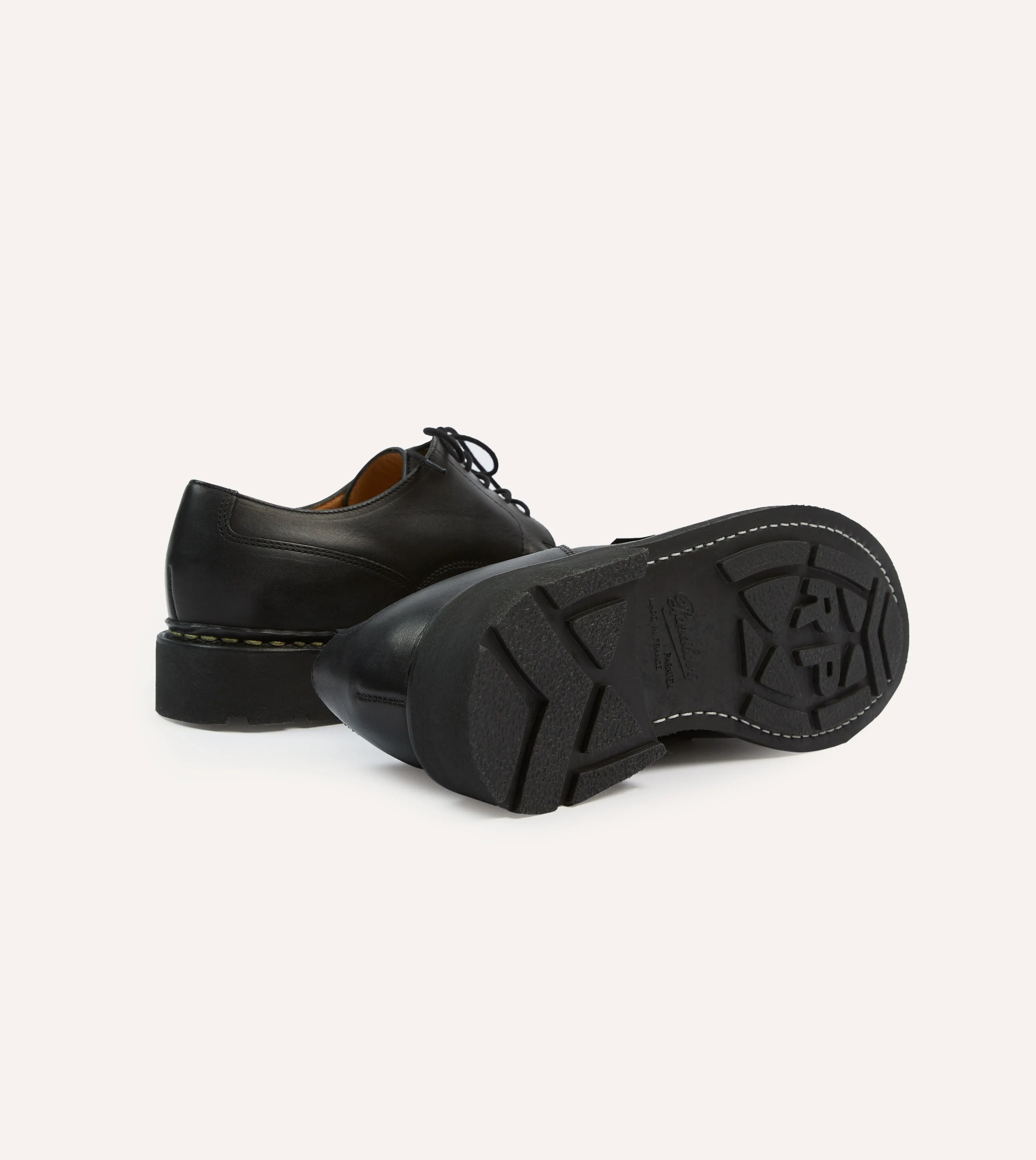 Secure Sole Paraboot Villandry Noir Calf Leather Derby Shoe