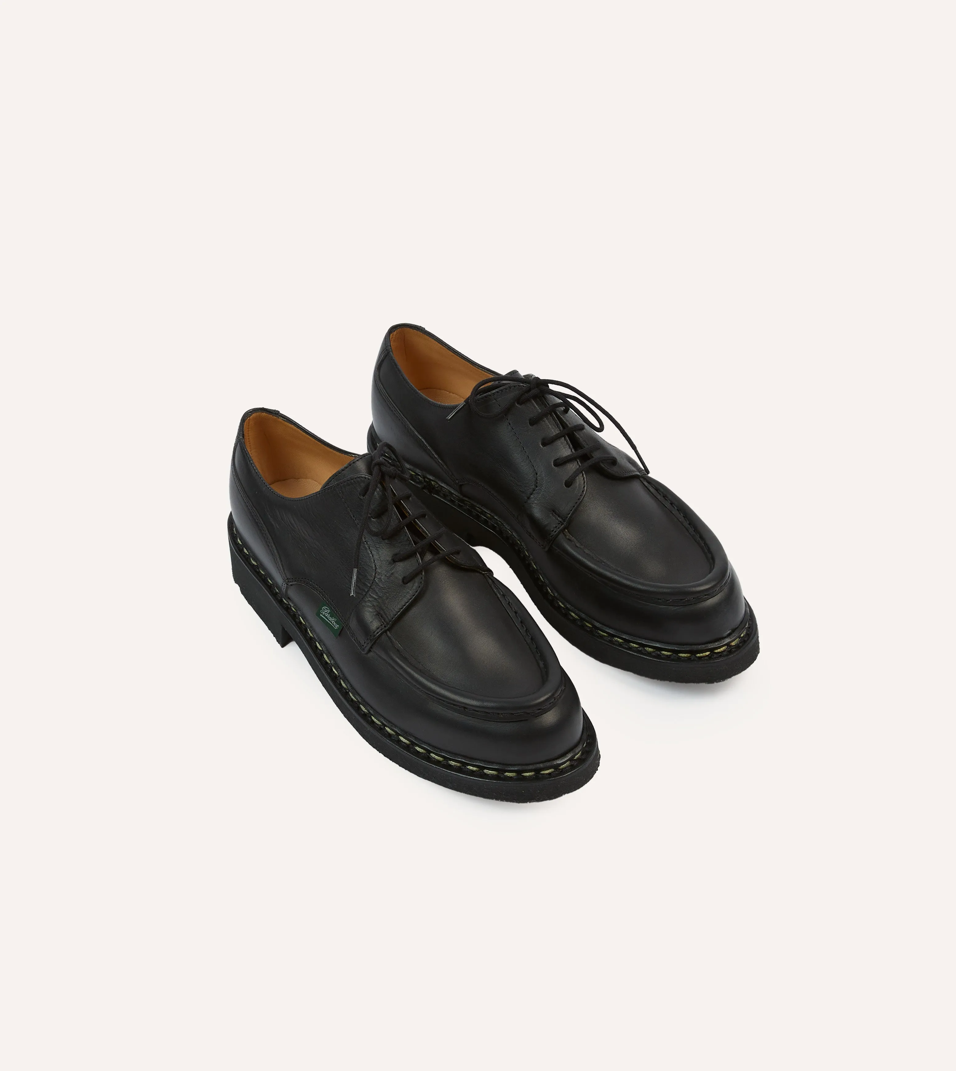 triathletes - specific benefits Stretchable Paraboot Villandry Noir Calf Leather Derby Shoe