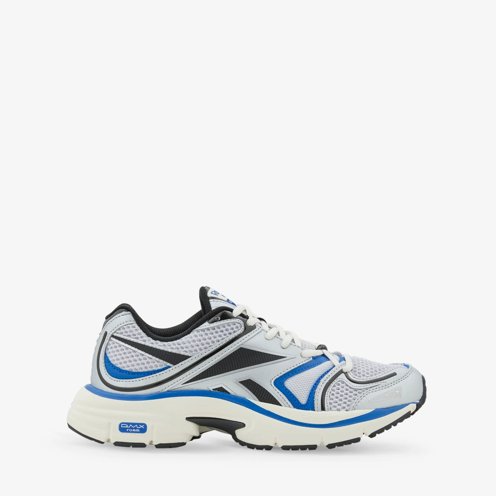 Premier Road Plus VI Silver Metallic | Black | Vector Blue Breathable Jacquard Weave Durable Tread Pattern