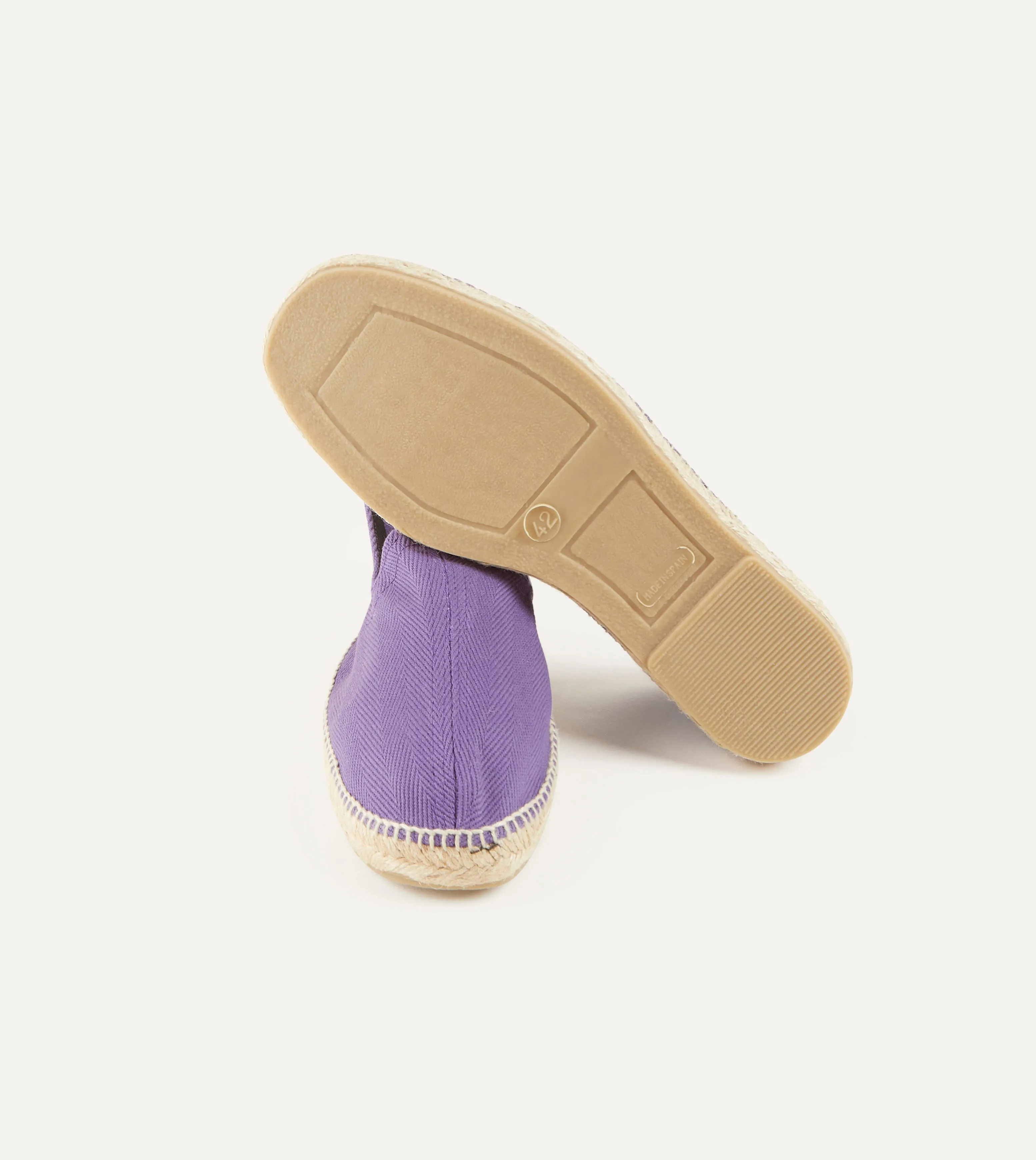 all - weather Purple Herringbone Cotton Espadrilles
