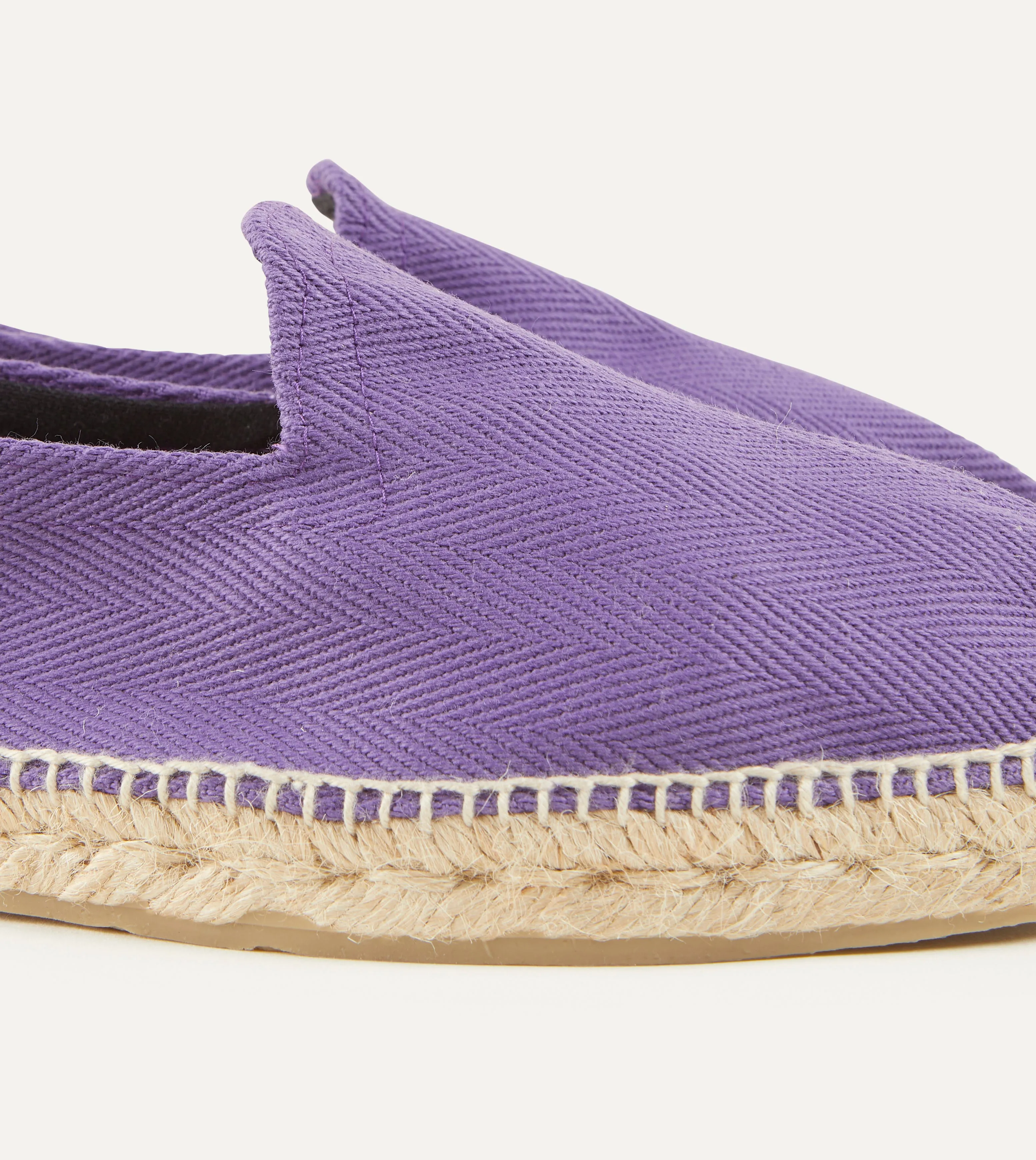 Purple Herringbone Cotton Espadrilles Distinctive durability