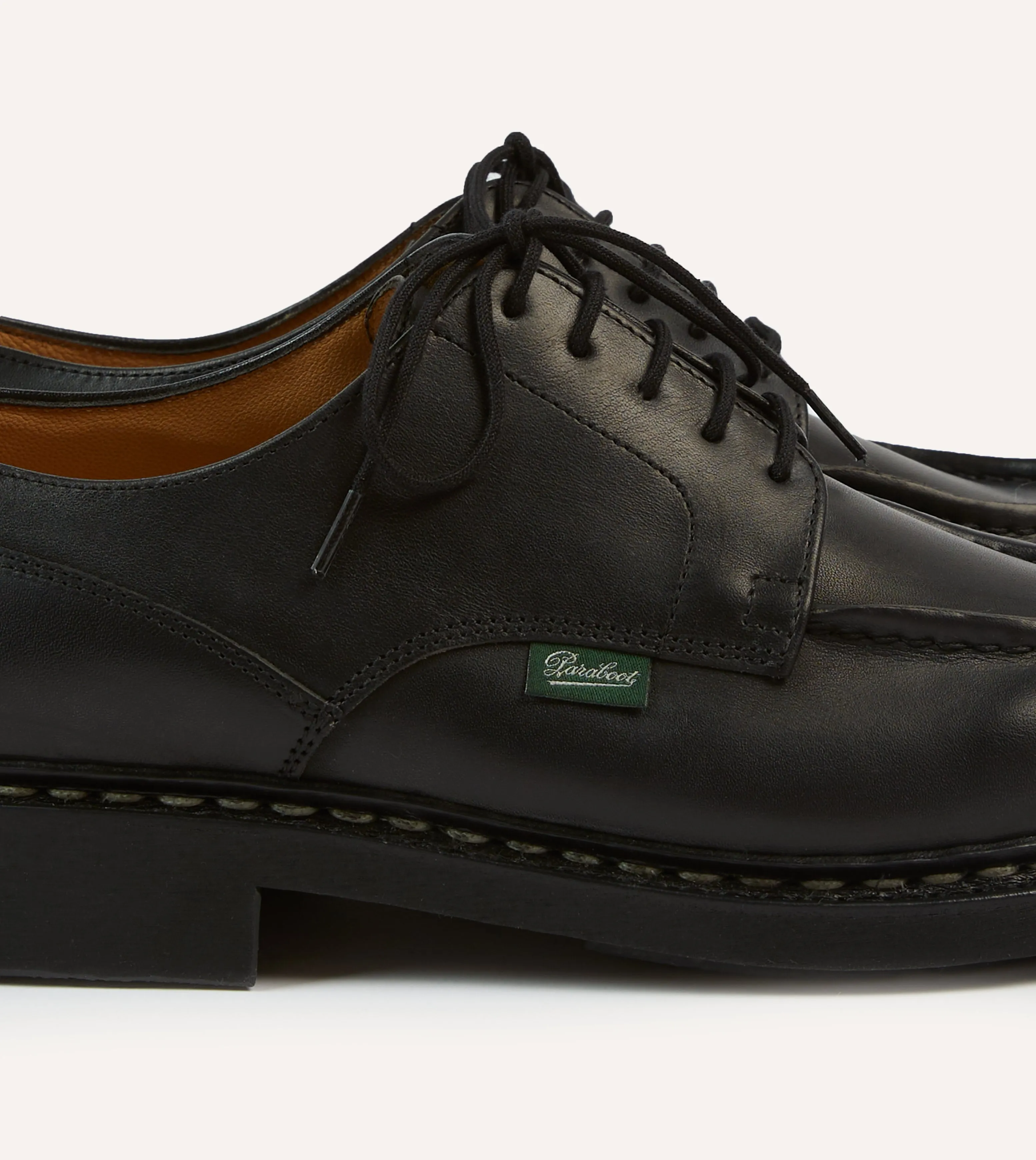 Paraboot Chambord Black Leather Derby Shoe school - related benefits Sporty