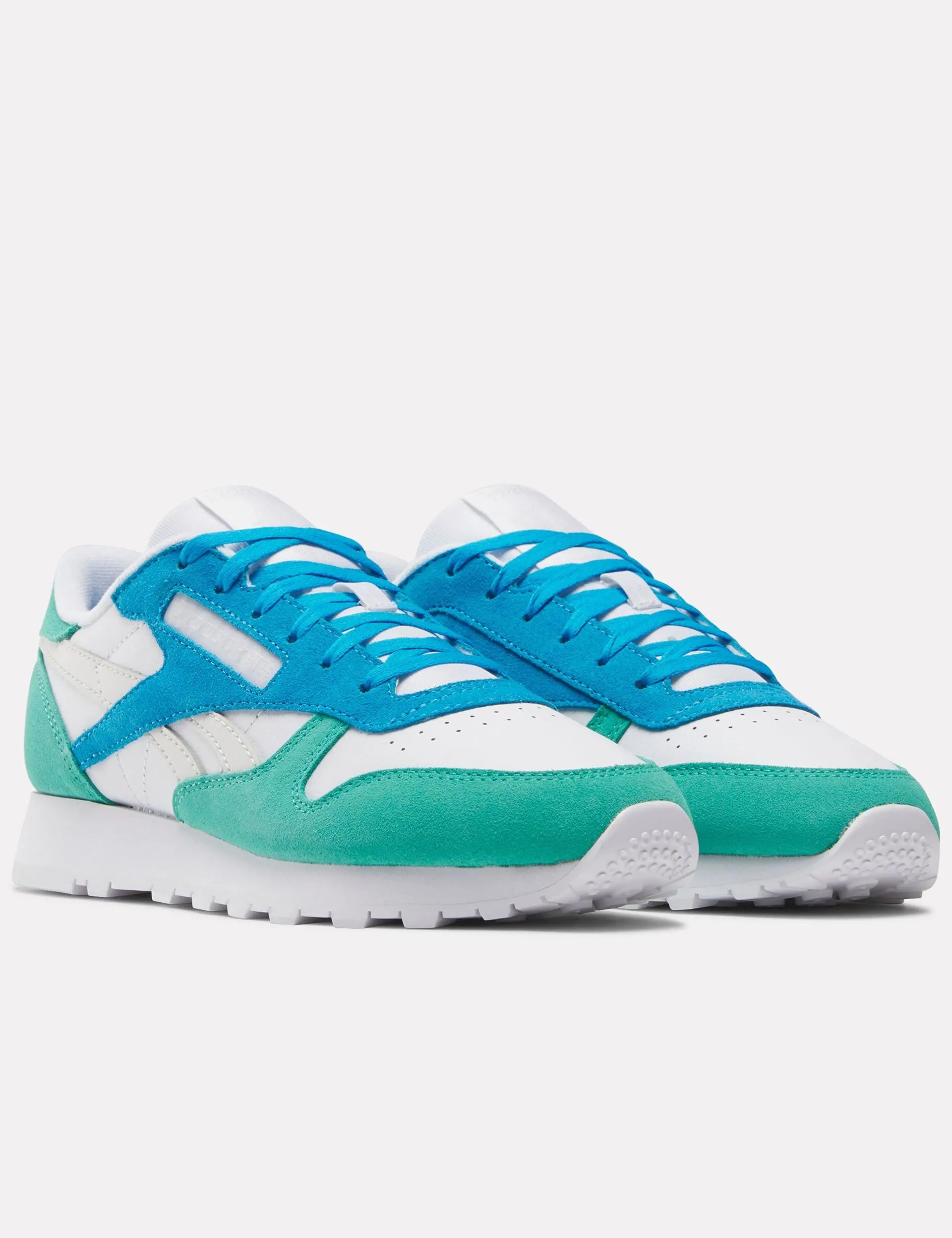 forest - runner Classic Leather Shoes - White/Unleashed Green/Grey