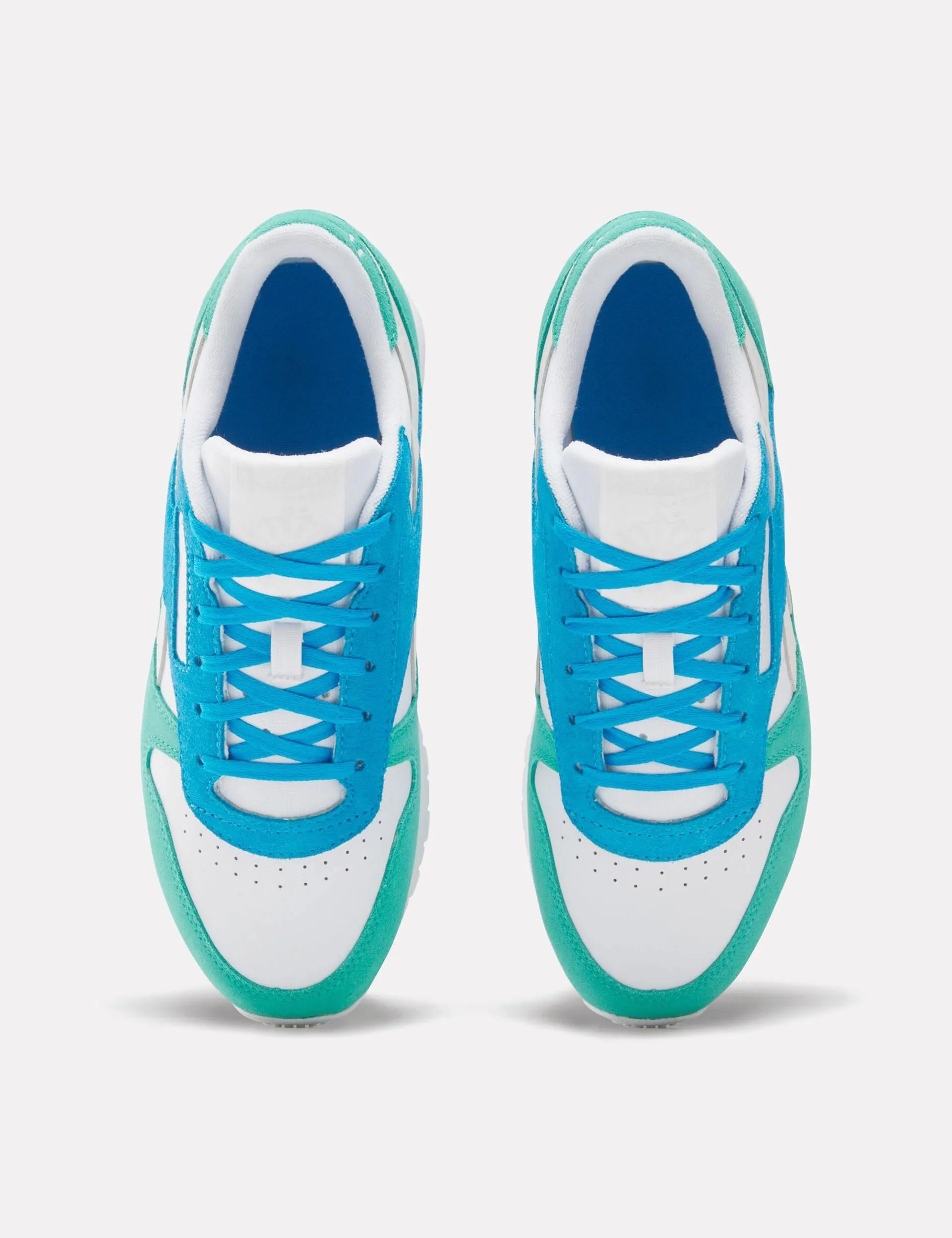 rural running shoes running in a culvert area shoes Classic Leather Shoes - White/Unleashed Green/Grey