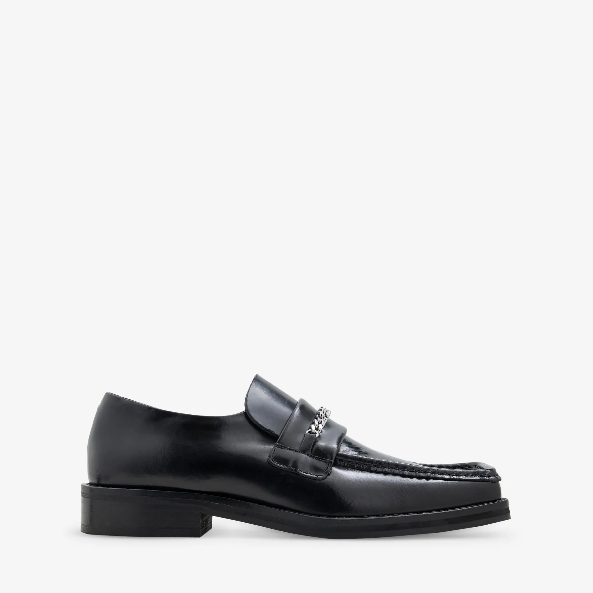 Square Toe Loafer Black Soft Padding