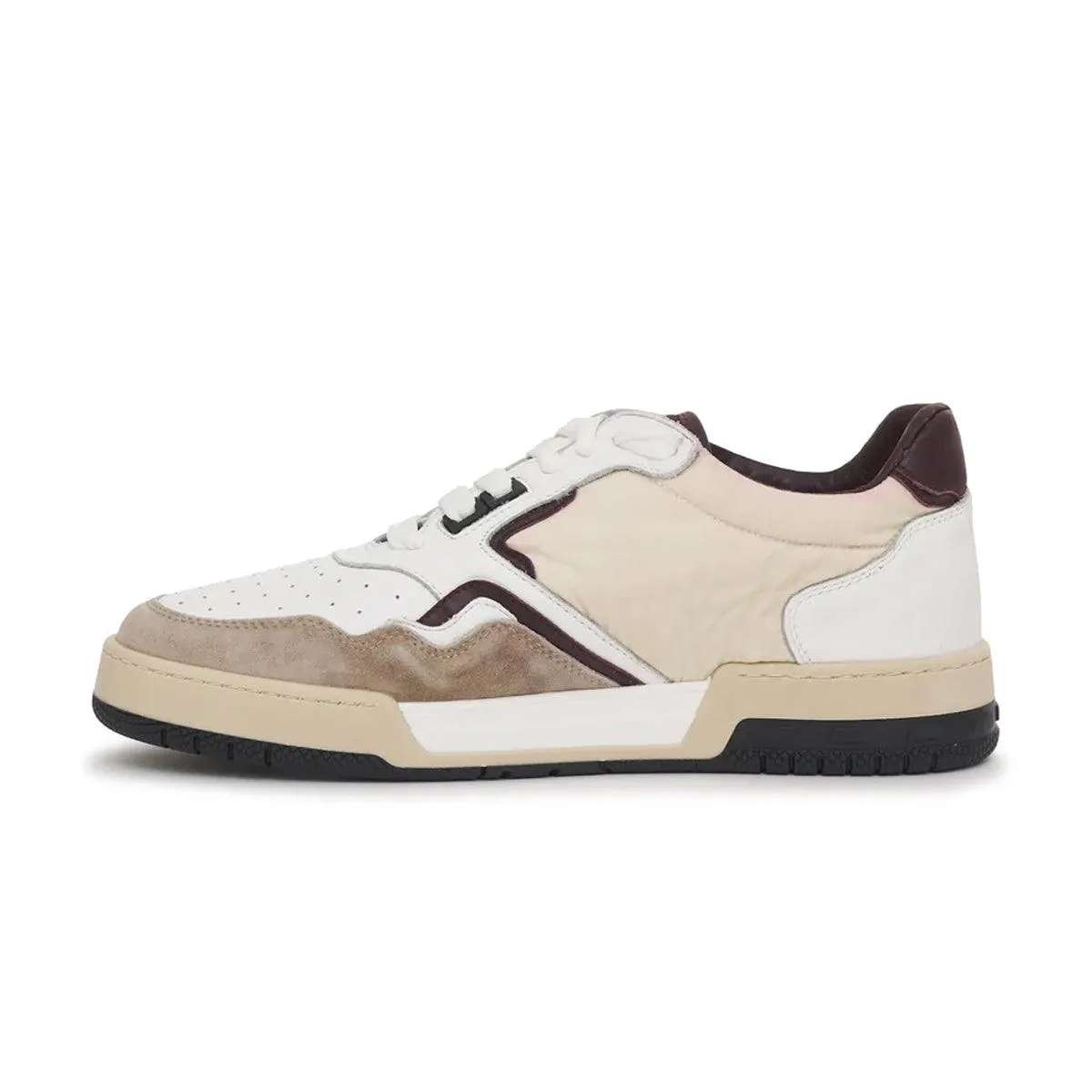 Racing Sneaker 'White Maroon' Scandi Clean Japan Neat