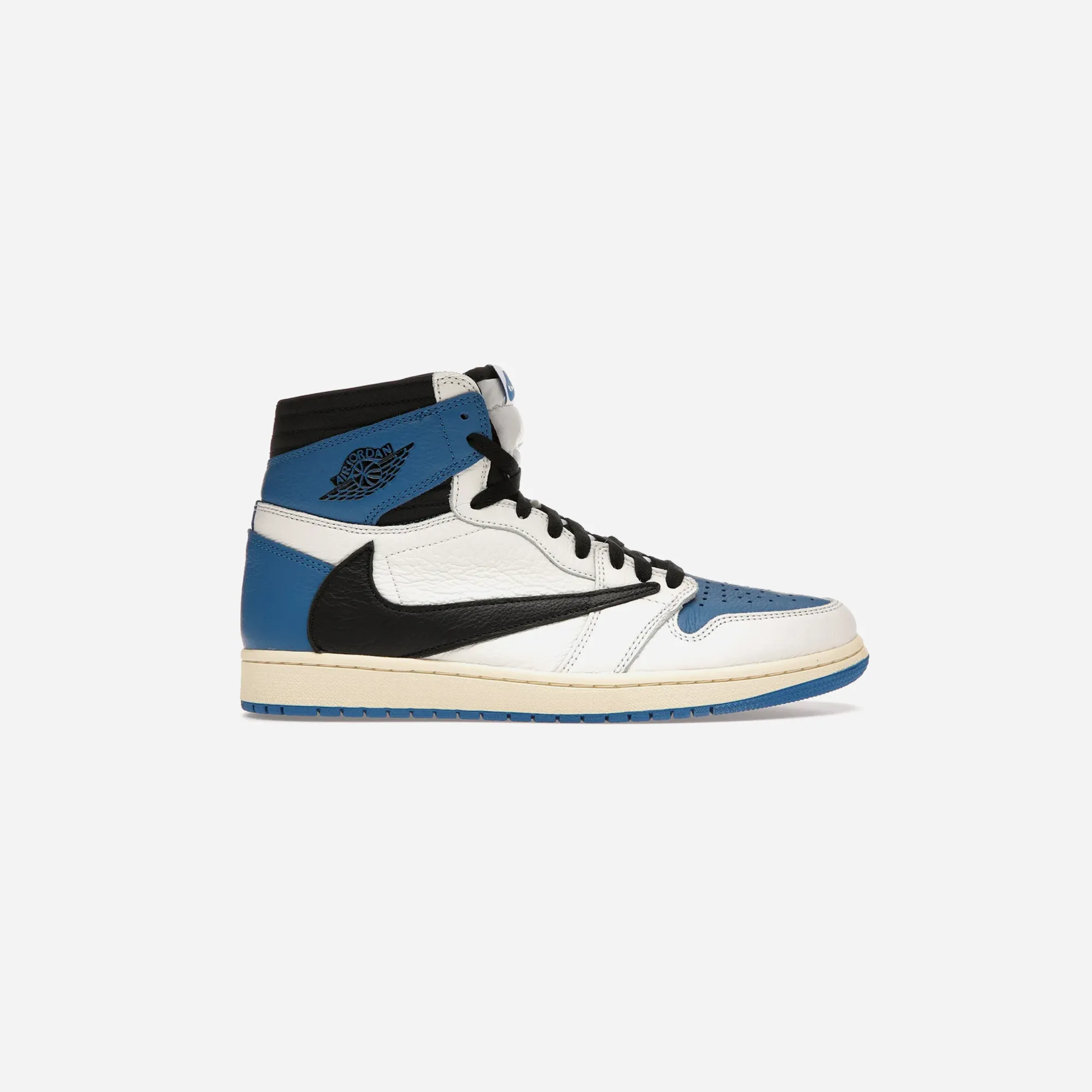 Nike Air Jordan 1 Retro High OG SP Fragment X Travis Scott Canvas Material Impact Diffusion Plate