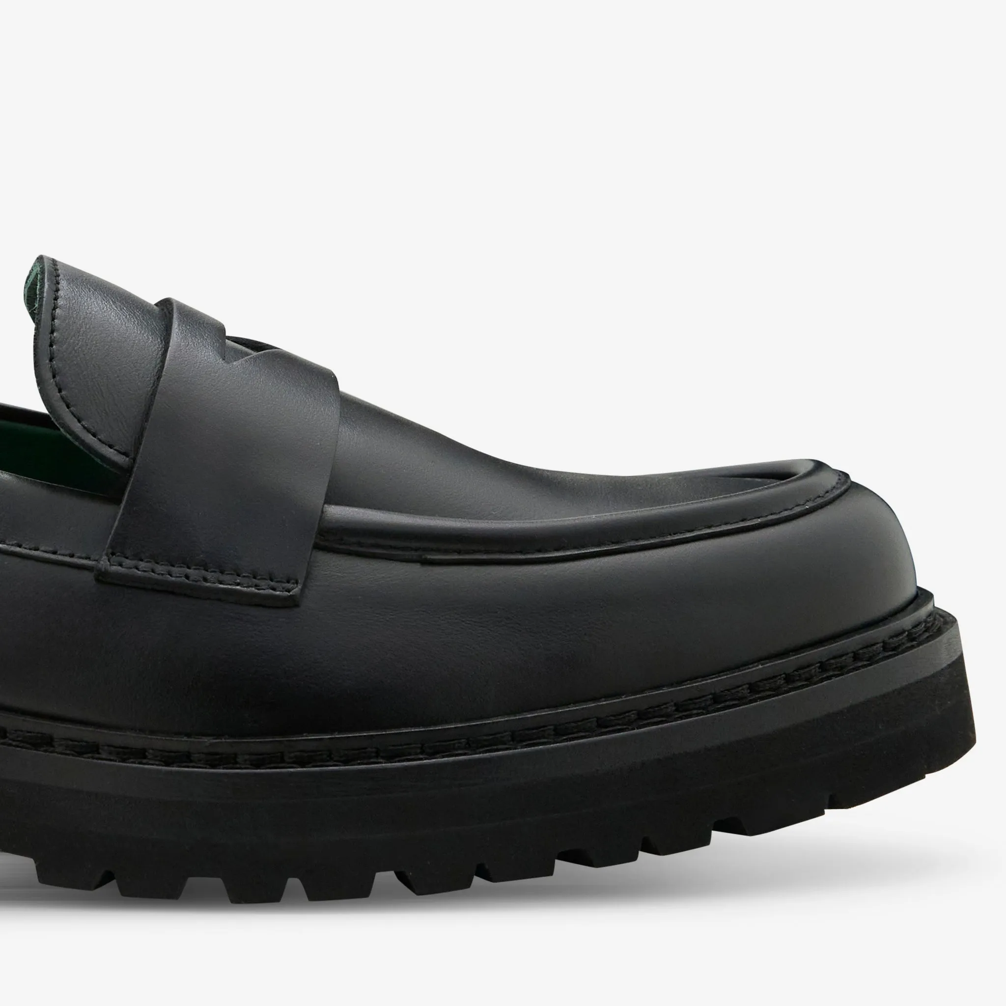 morning run Richee Penny Loafer Black Nappa Leather