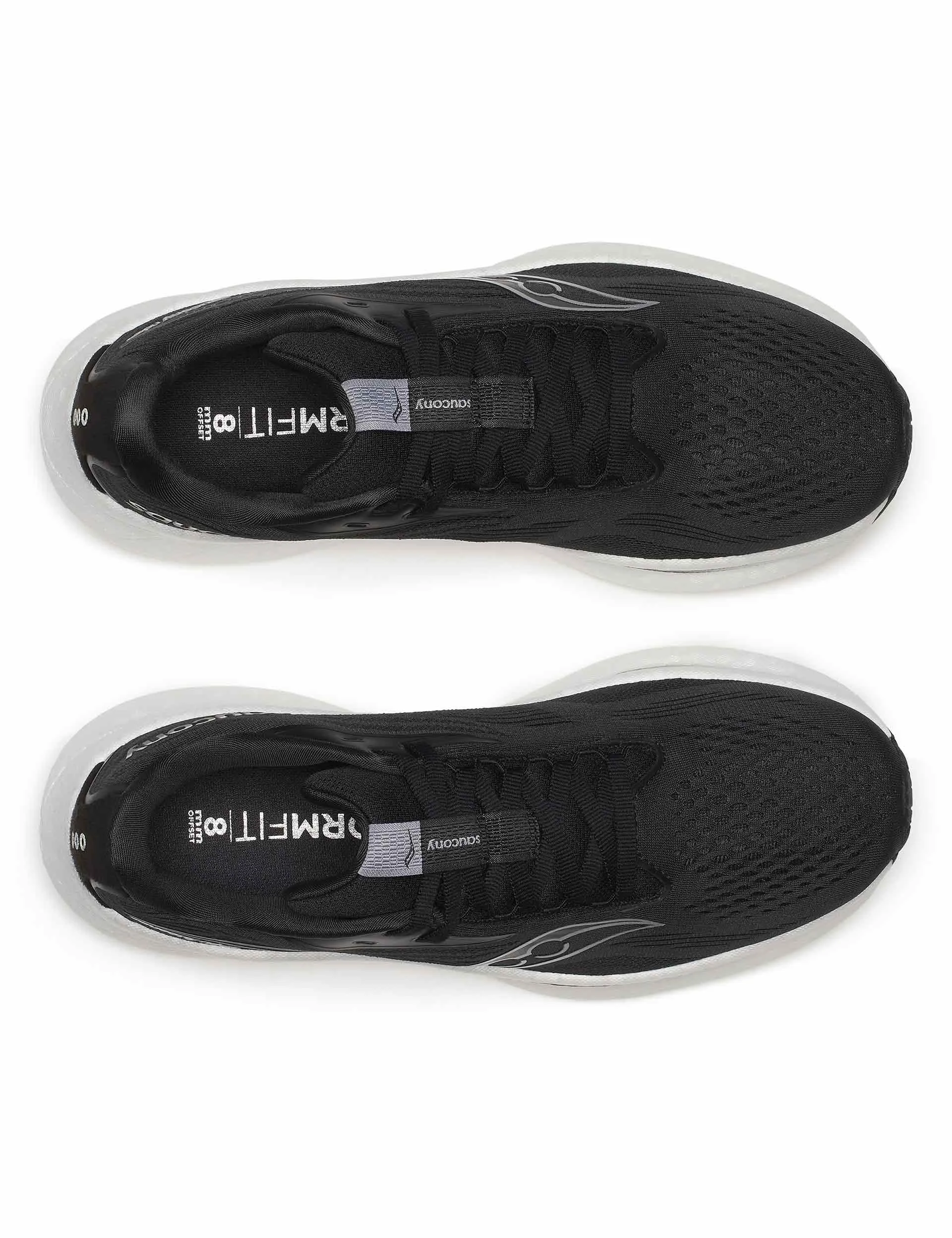 Ride 18 - Black/White soft - sole shoes heel - cup running shoes