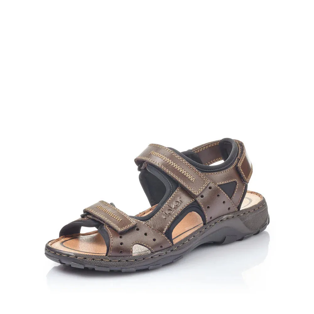 Buckle Detail Rieker Sandal Brown 26061 - 25