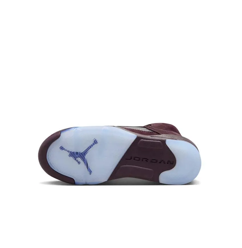 Non Slip Office Workers Gloss Finish Kid's Air Jordan 5 Retro SE 'Burgundy'