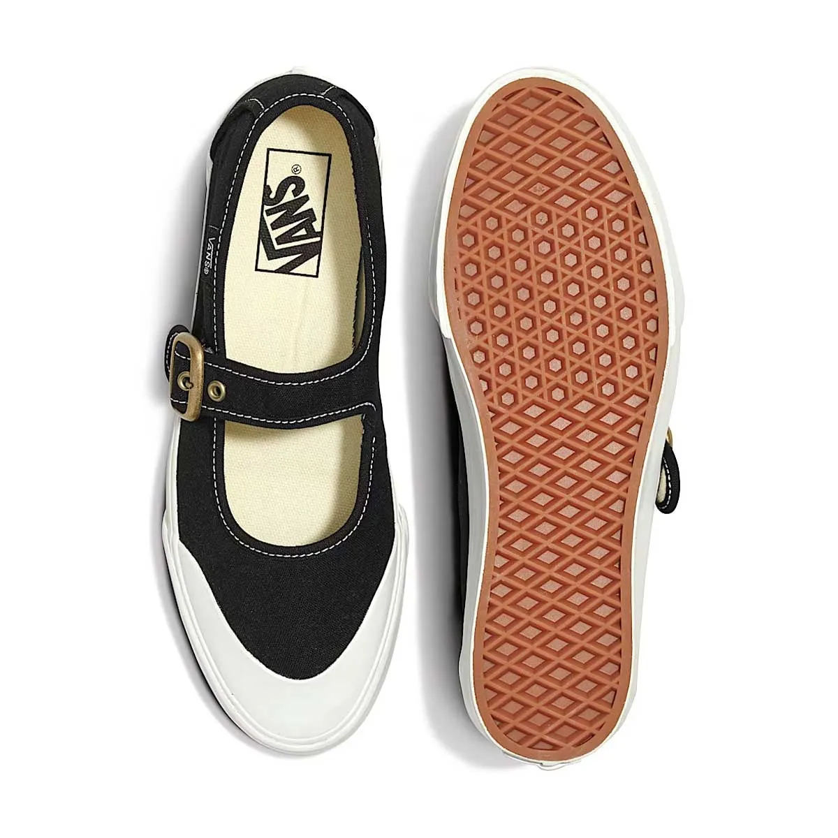 Cotton Touch Mesh Upper Mary Jane 'Black True White'