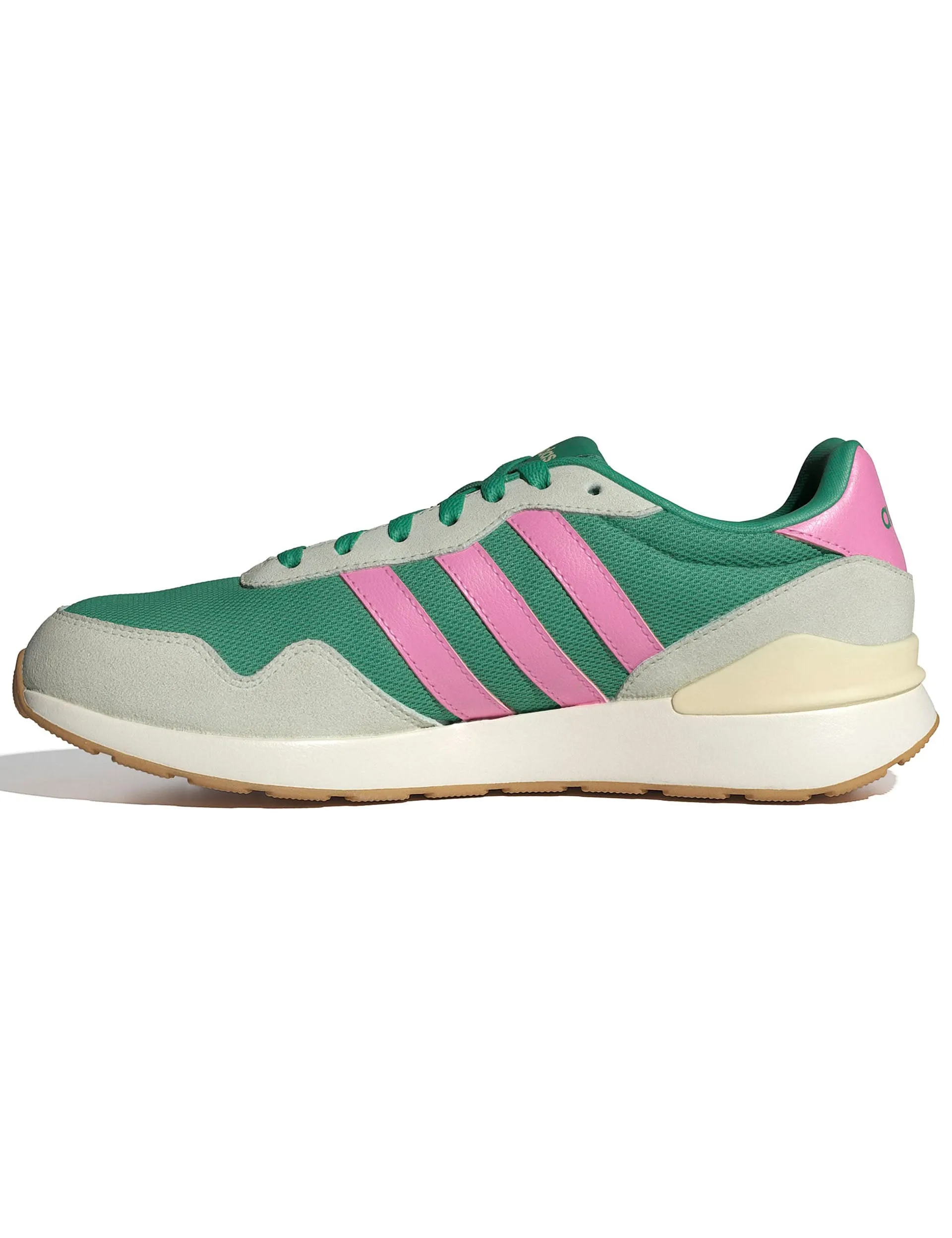 Run 60S 4.0 Shoes - Semi Court Green/Bliss Pink/Warm Vanilla Elastic laces Balanced Fit