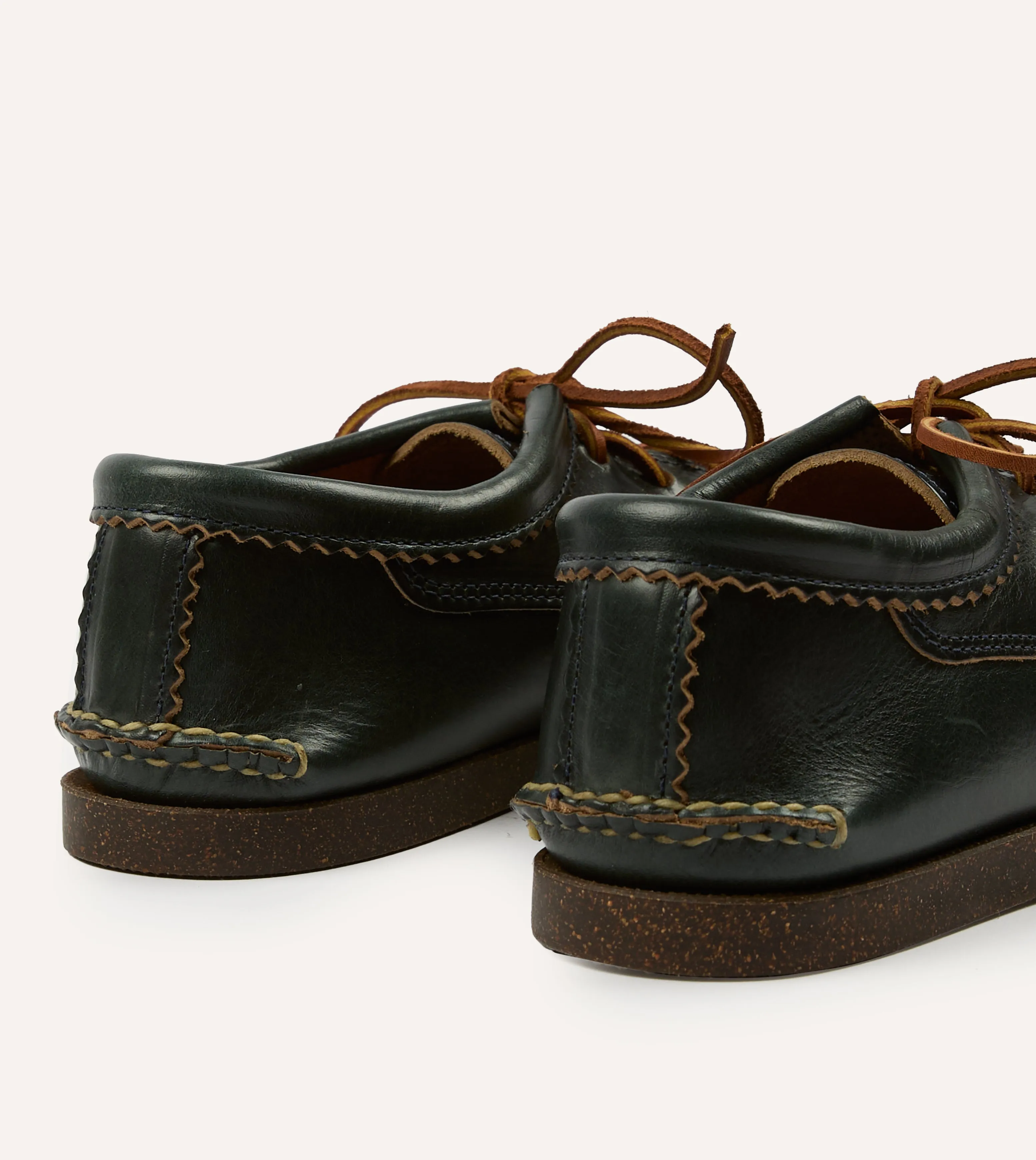 orthopedic least durable Yuketen Navy Kiltie Blucher with Camp Sole