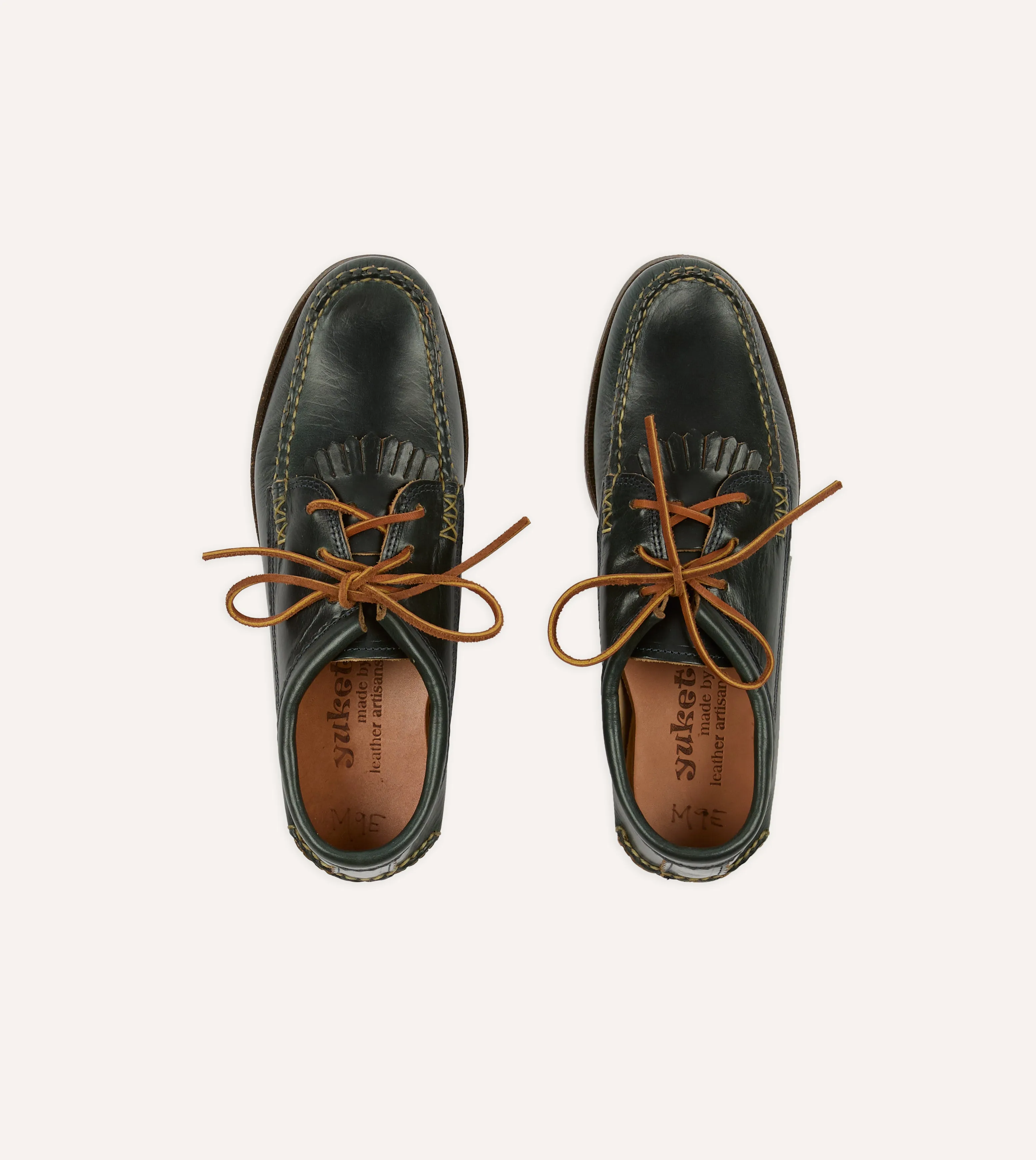 Yuketen Navy Kiltie Blucher with Camp Sole Luxe Comfort driest