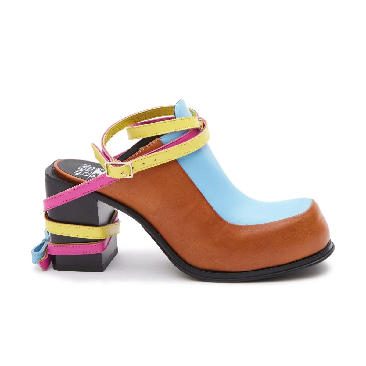   Simona Vanth Tango Stacked Heels 'Multi' Field Fast Metal Edge