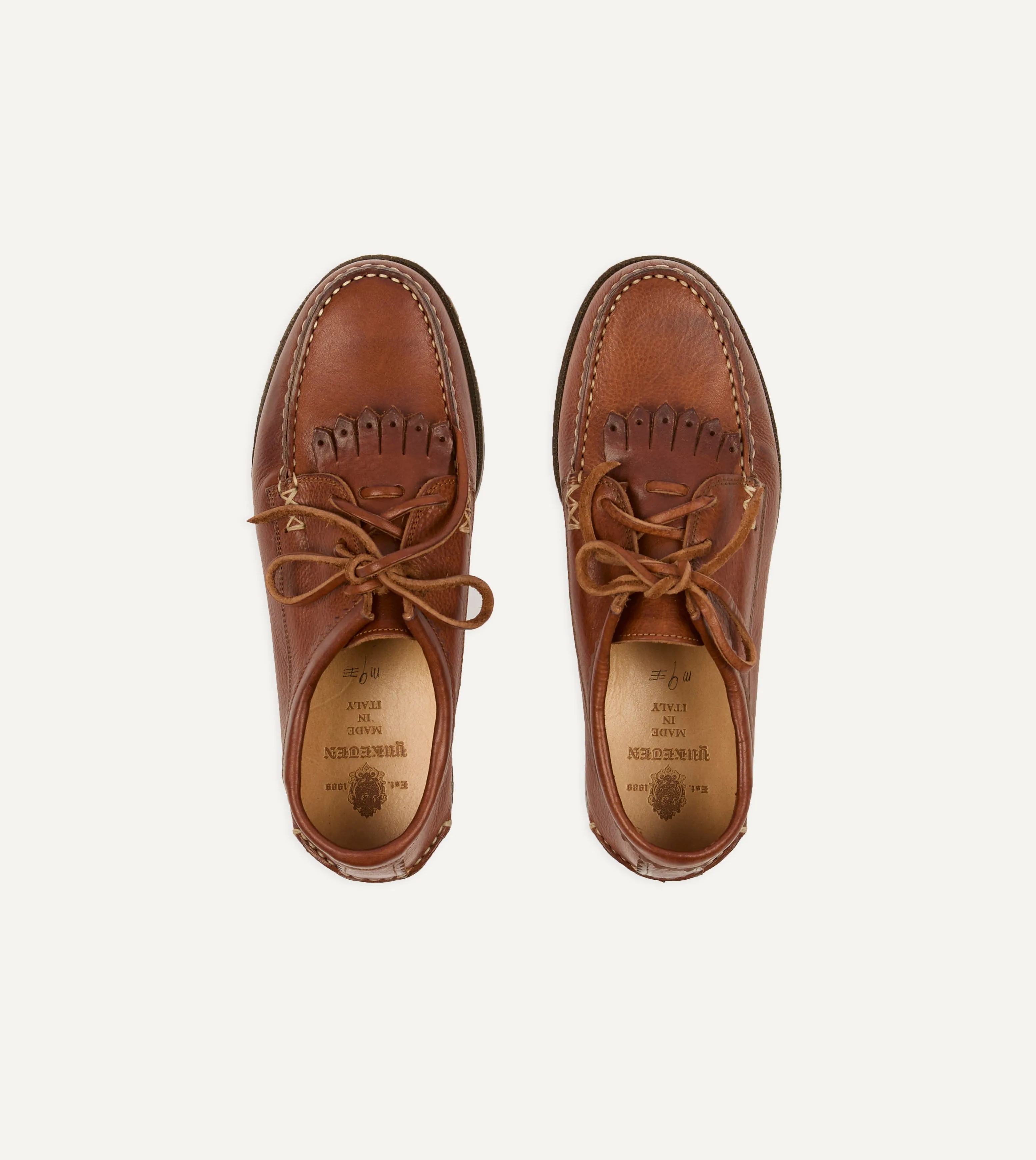 Yuketen Cognac Italian Blucher with Camp Sole modern user