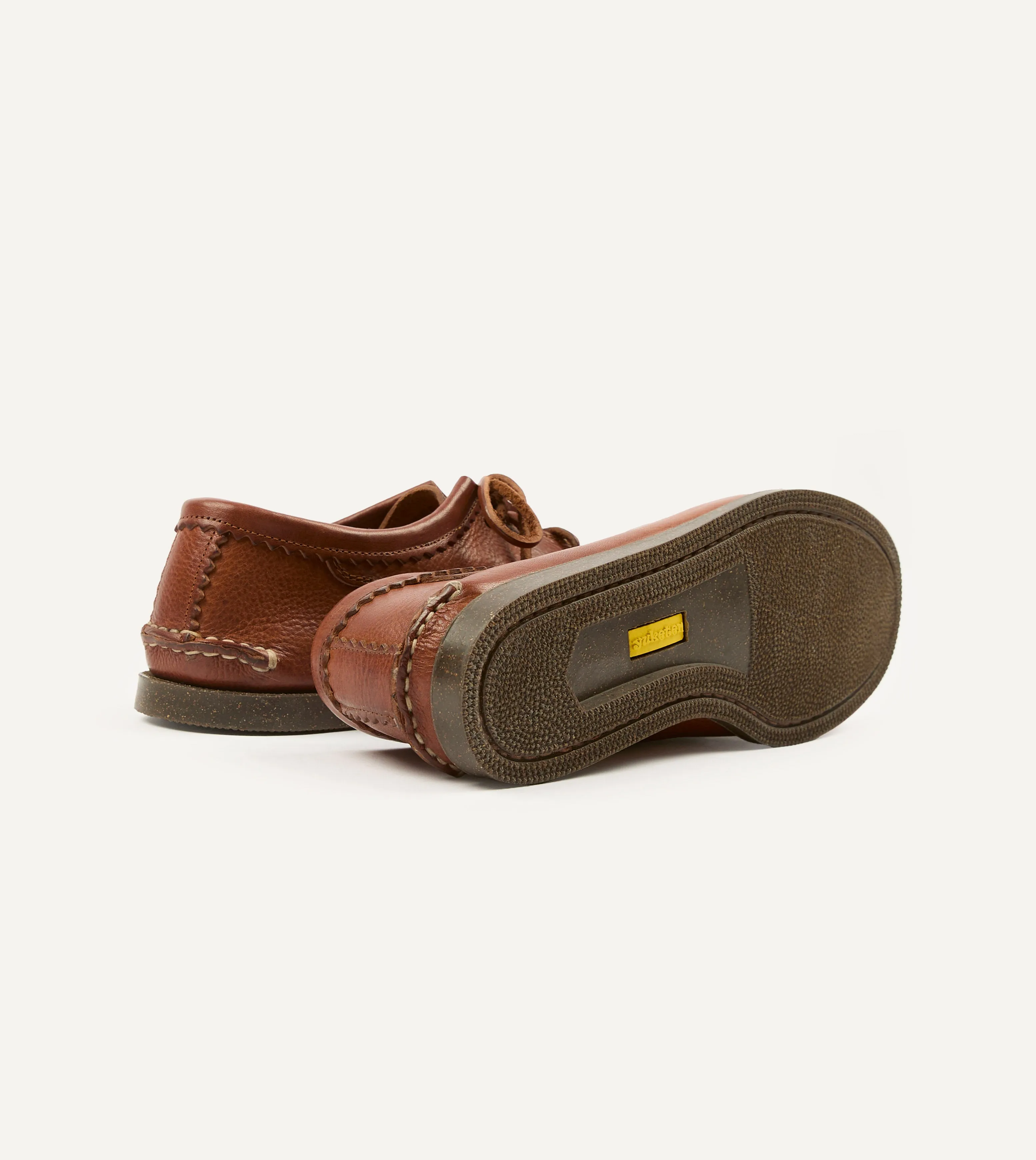 Elegant flair Rough Yuketen Cognac Italian Blucher with Camp Sole