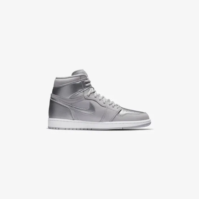 Nike Air Jordan 1 Retro High Co JP Silver Breathable Perforations Ergonomic Fit