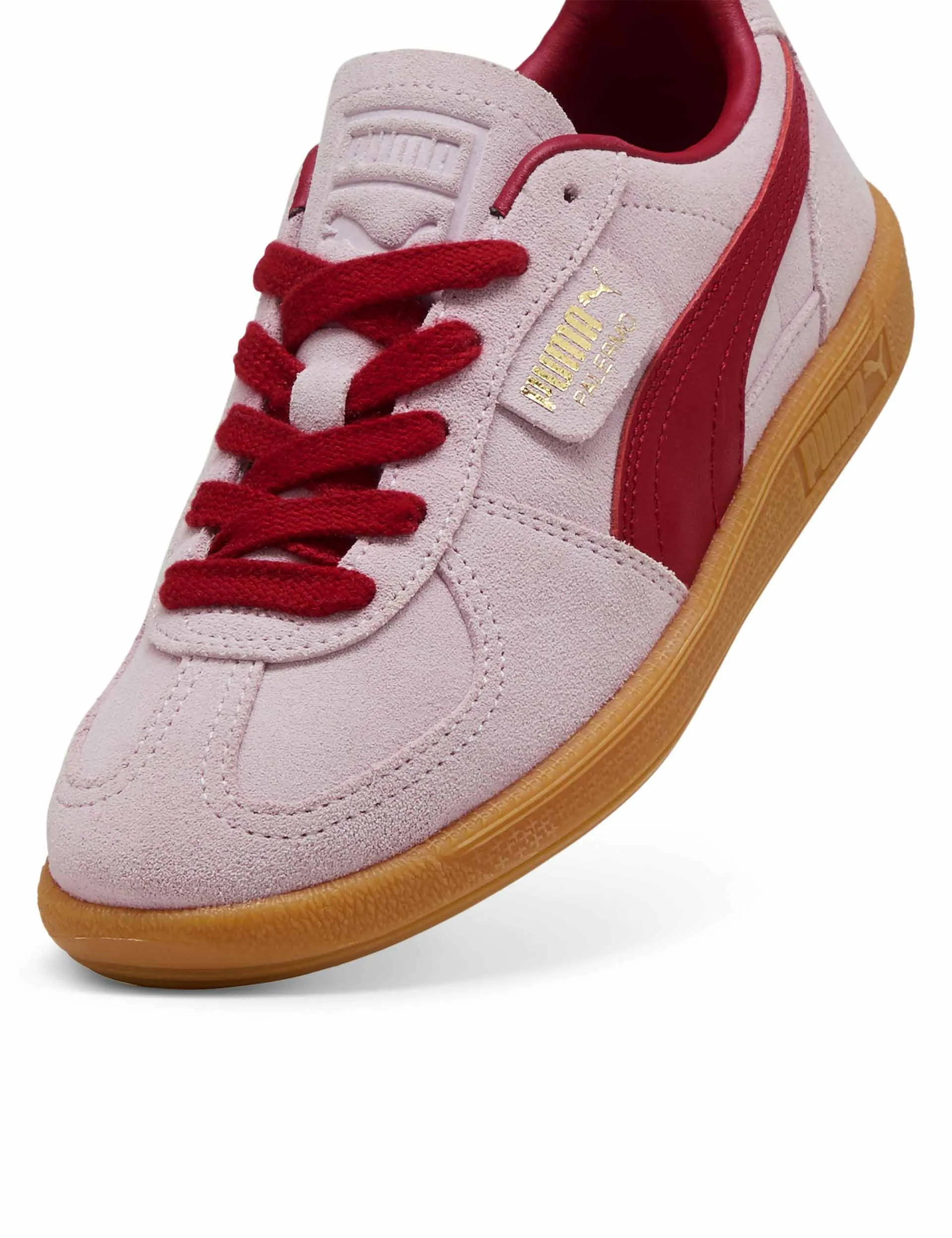 Grip Sole Modern Touch Palermo Sneakers - Rose Mauve/Dark Crimson