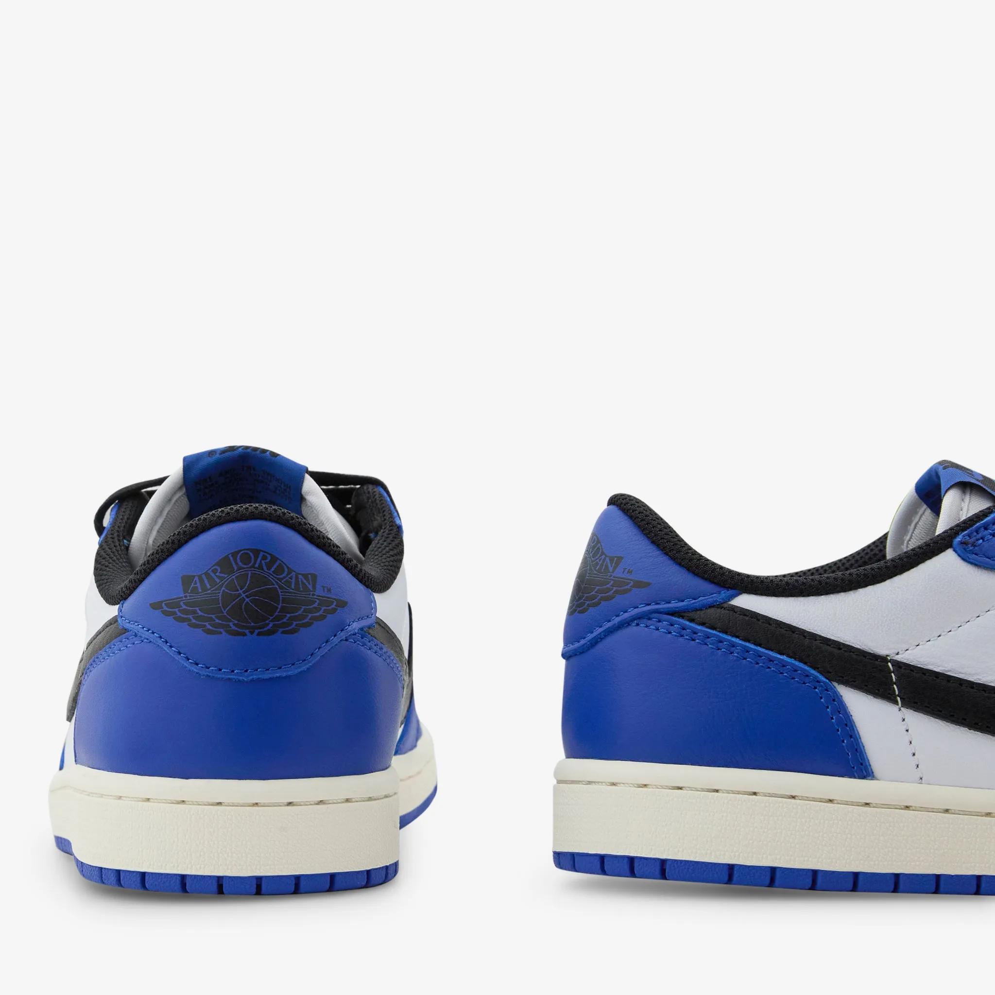 Grade School Air Jordan 1 Retro Low OG White | Black | Game Royal | Sail Wear-Ready Shoes Slow Jog