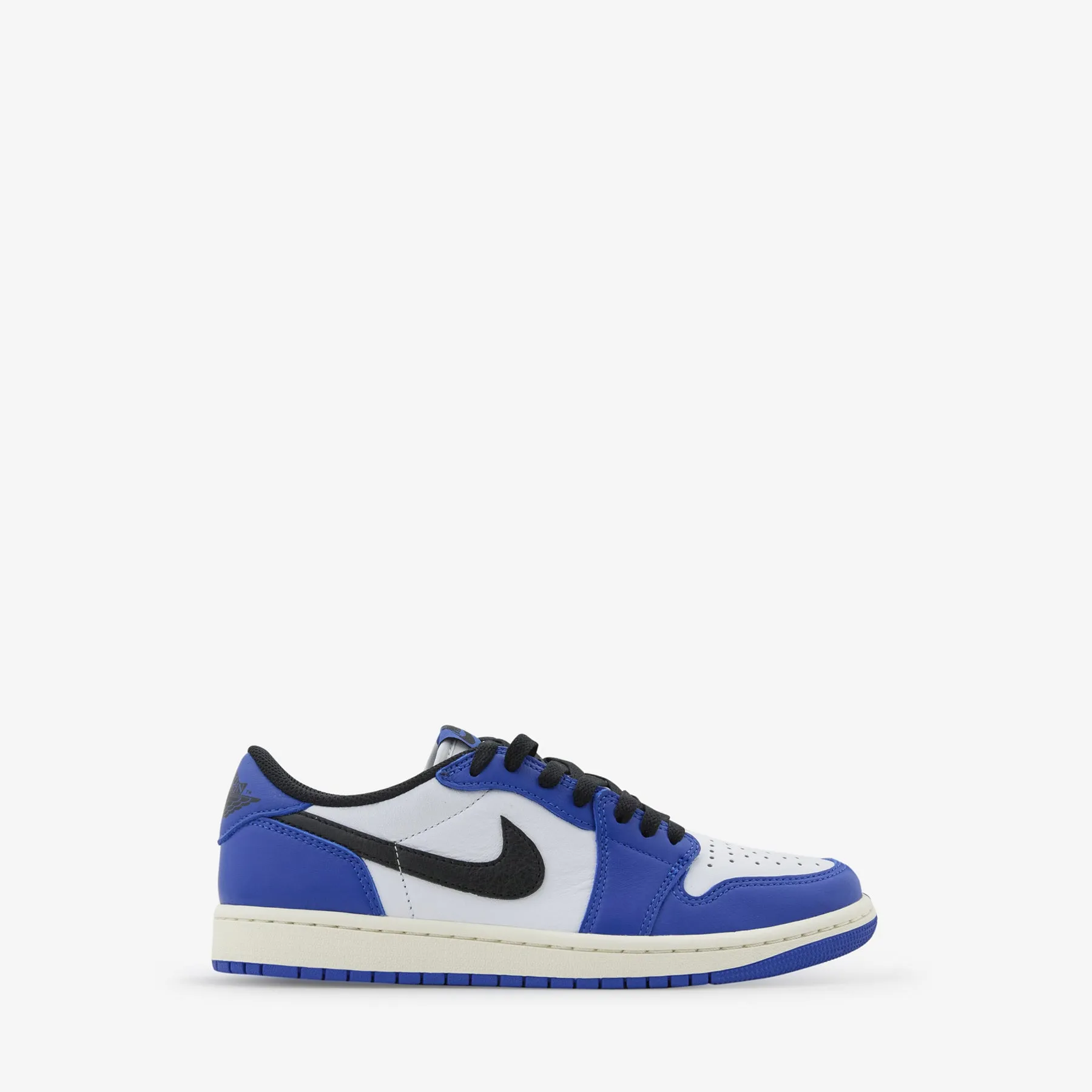 Grade School Air Jordan 1 Retro Low OG White | Black | Game Royal | Sail Evening Hike Park Stroll