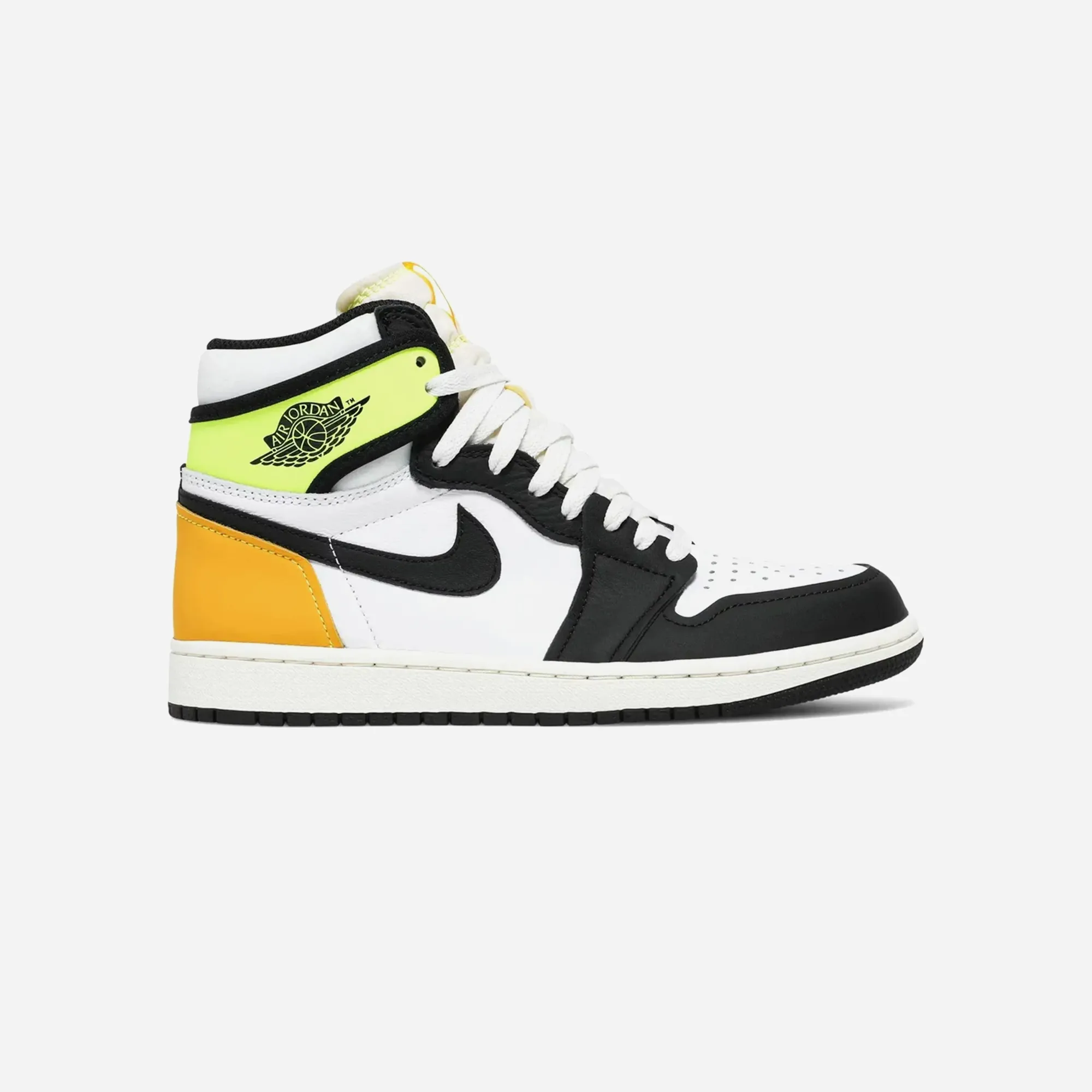 Anti Abrasion Nike Air Jordan 1 Retro High White Black Volt University Gold