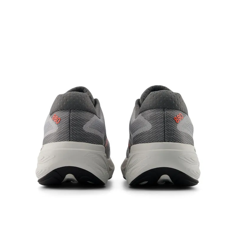 Fresh Foam X 880v15 - Slate Grey with Reflection and Urgent Red - Men's Winter running protection Responsive Midsole