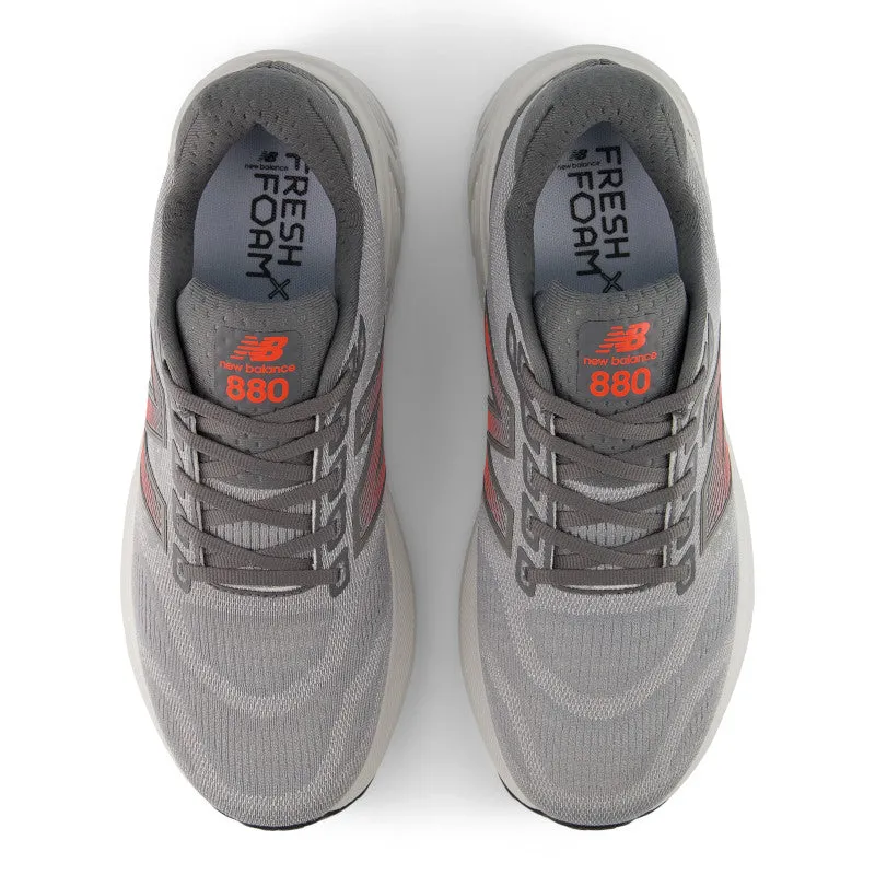 cushioned synthetic shoes Reliable Performance Fresh Foam X 880v15 - Slate Grey with Reflection and Urgent Red - Men's