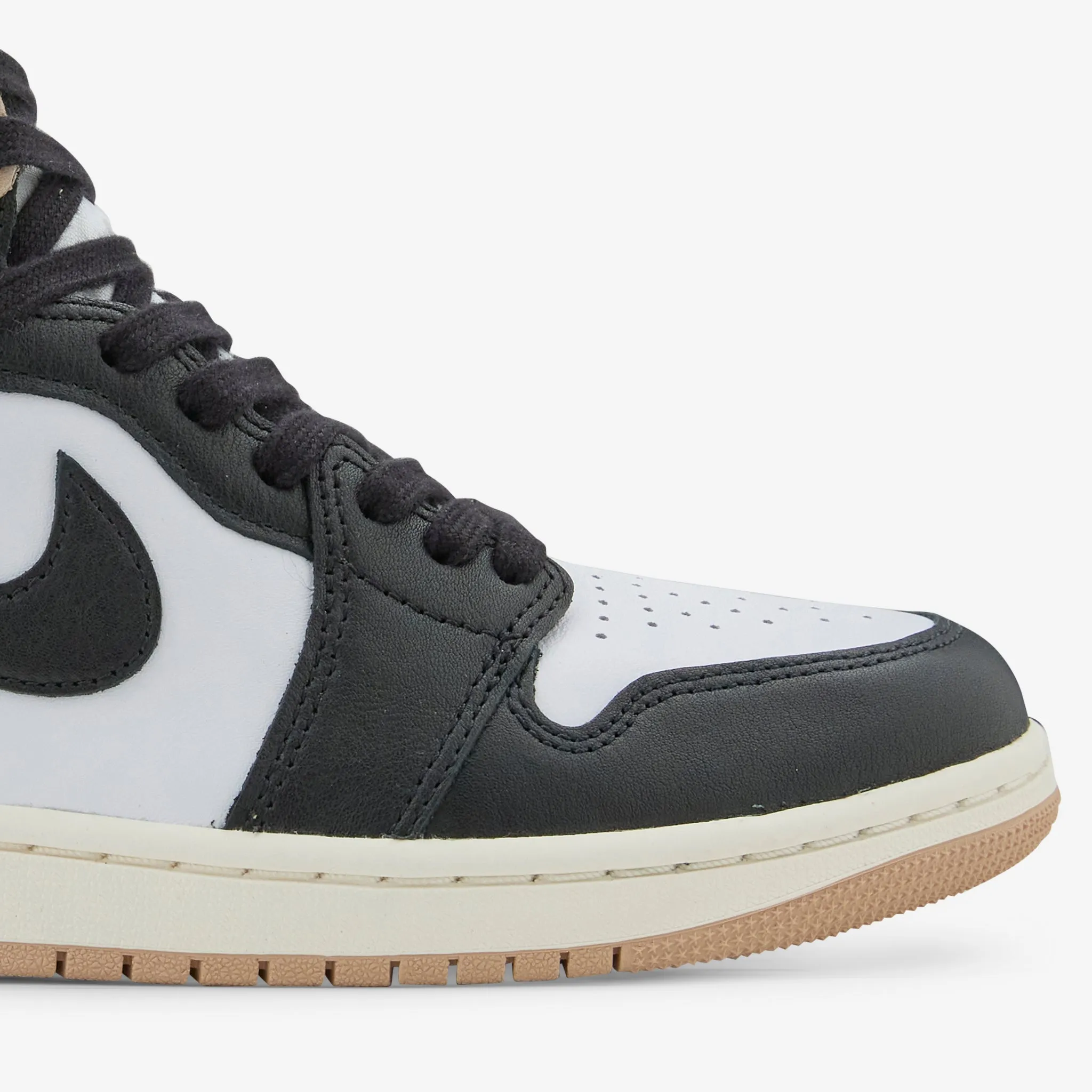 Women's Air Jordan 1 Retro High OG Black | Legend MD Brown | White | Sail Stacked Heel Fashionable color scheme