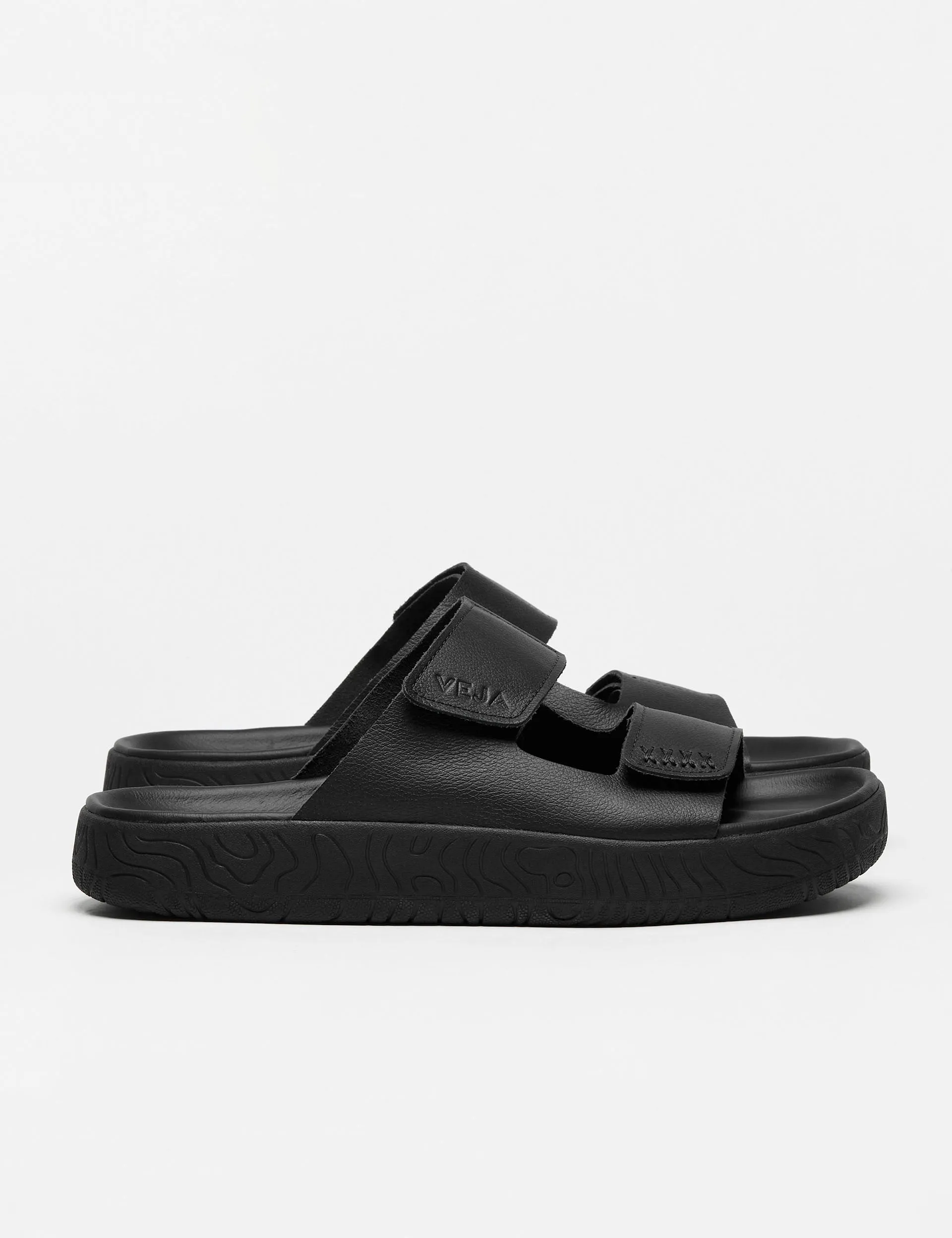 Etna Leather Sandal - Full Black Vegan Material Option