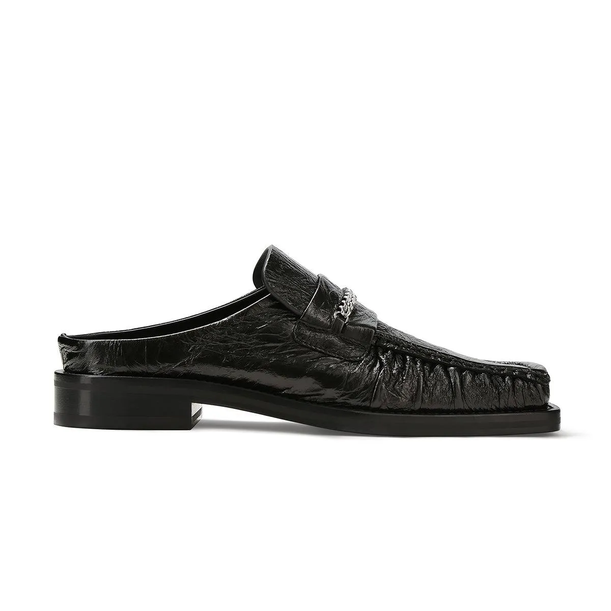 Square Toe Mule 'Black High Shine' Low Top Free Pace