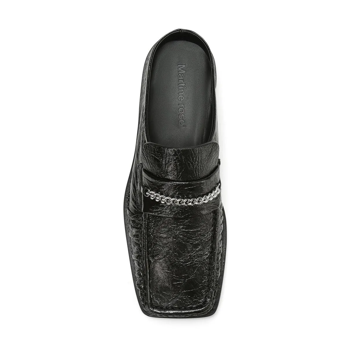 Square Toe Mule 'Black High Shine' Stud Cool Training Mode