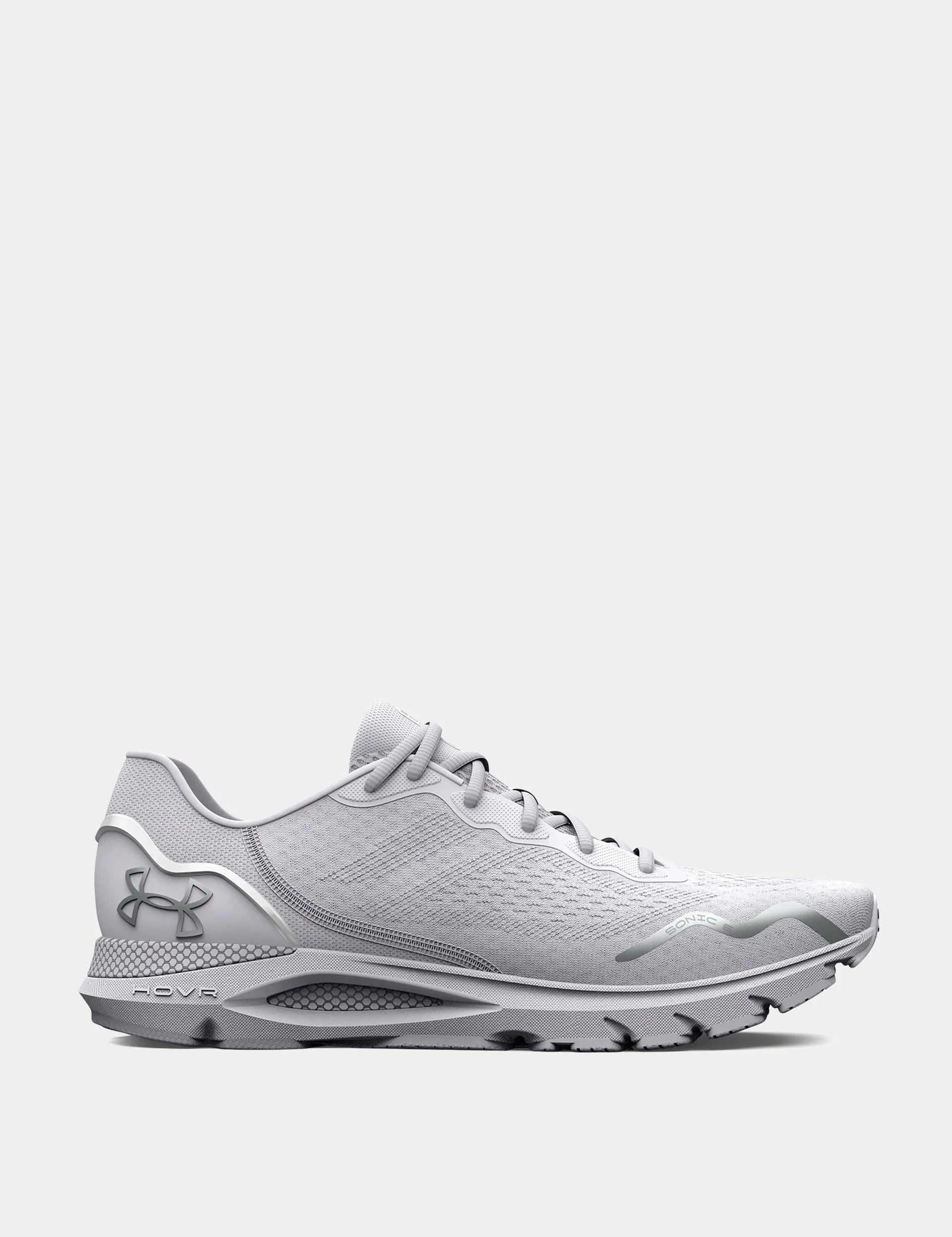 UA HOVR Sonic 6 Running Shoes - White/Metallic Silver Running Trail Advanced runner