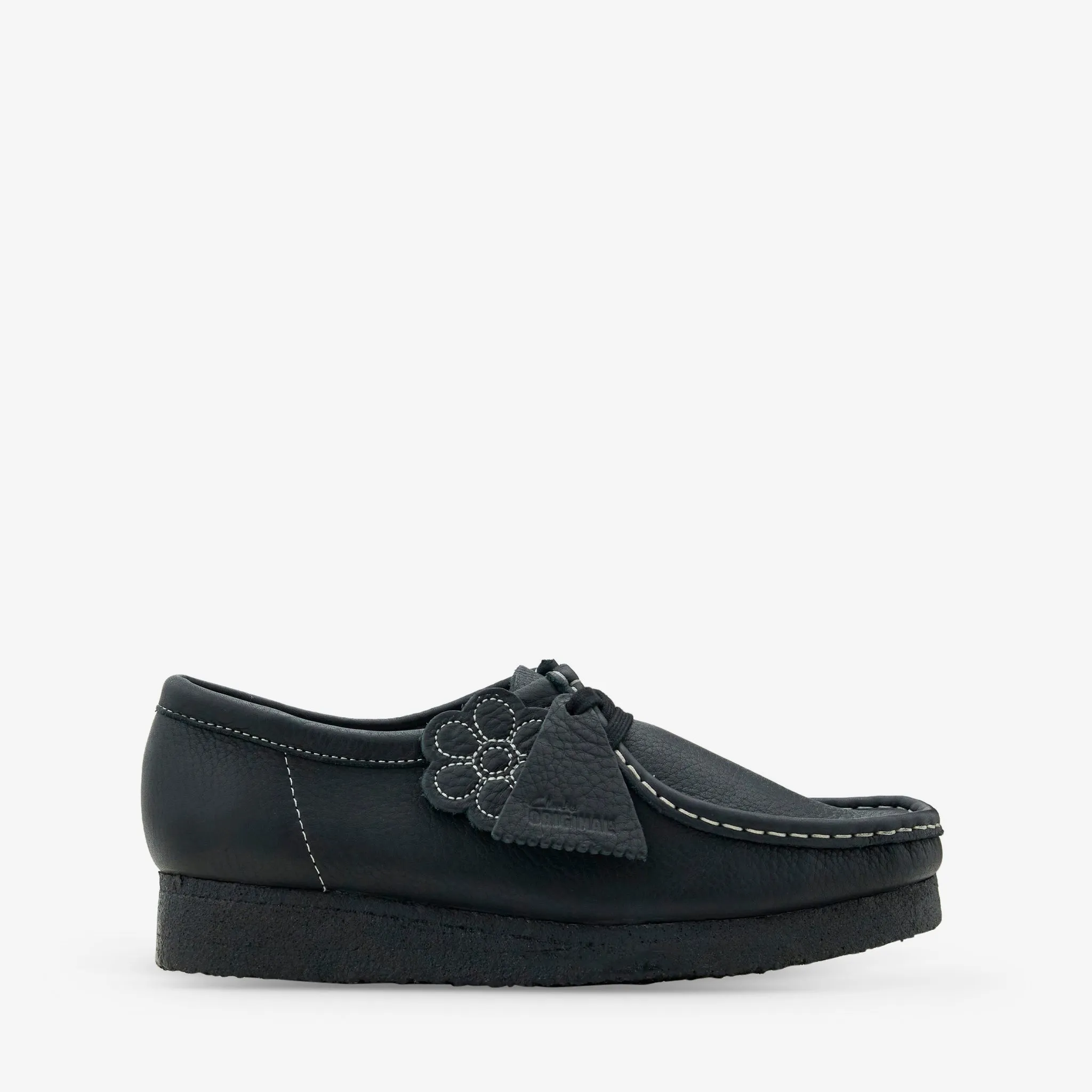 Sleek Mood Women's Wallabee Black Tumbled Leather