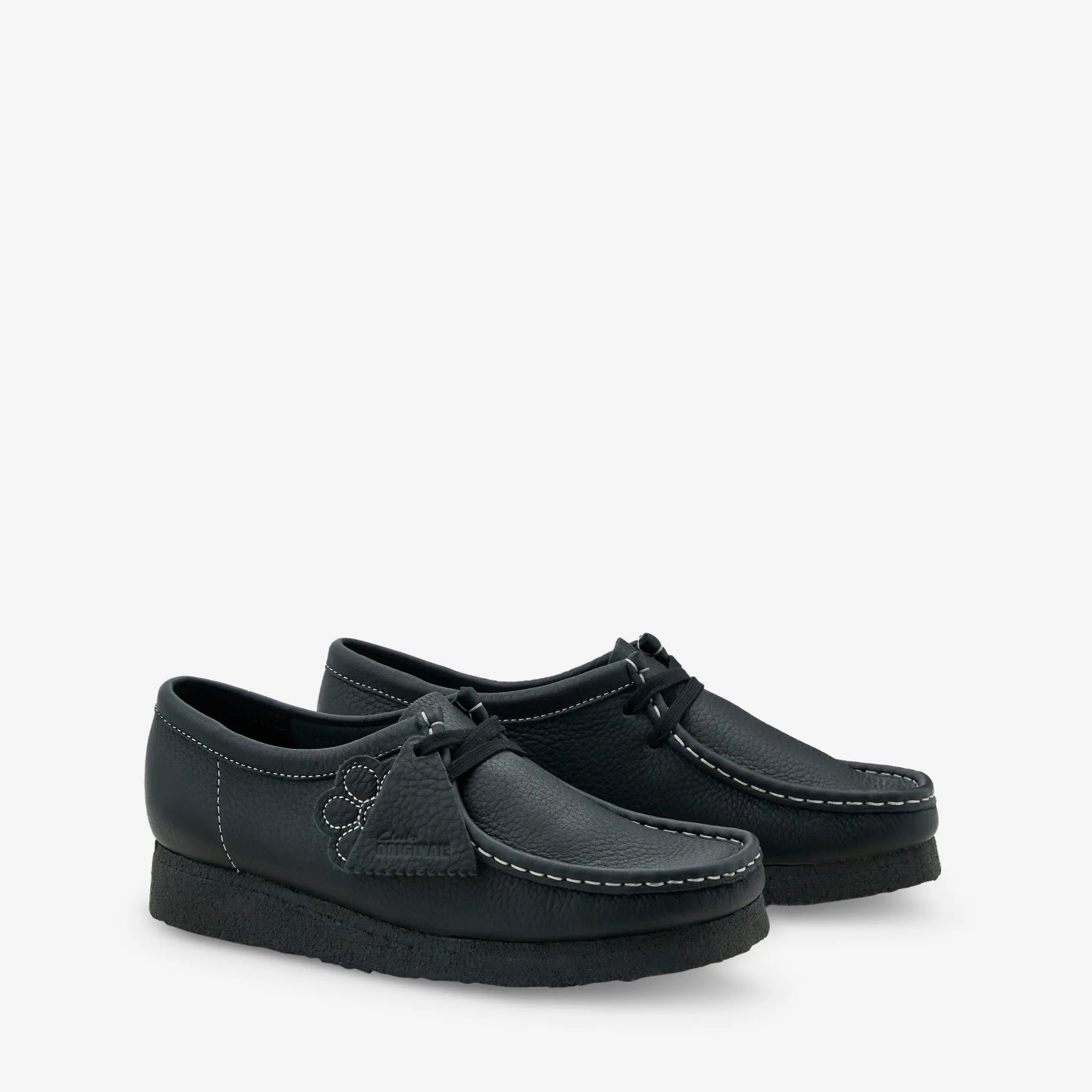 Women's Wallabee Black Tumbled Leather Cushion Touch Senior Wear