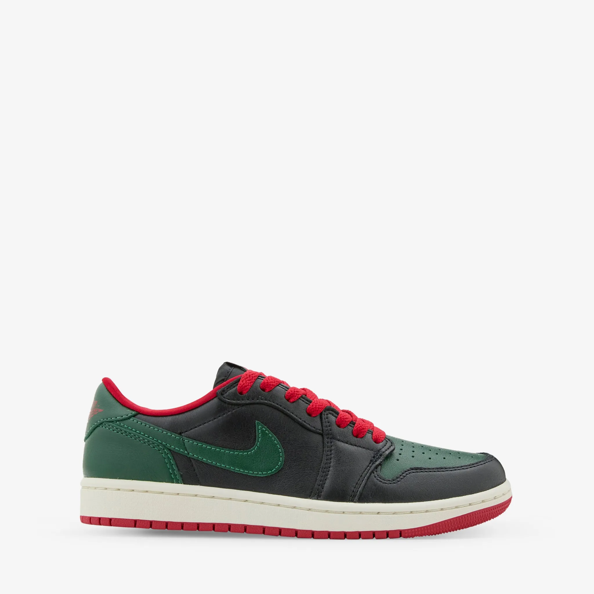 Women's Air Jordan 1 Low OG Black | Gorge Green | Varsity Red | Sail Neat Lines Rest Walk