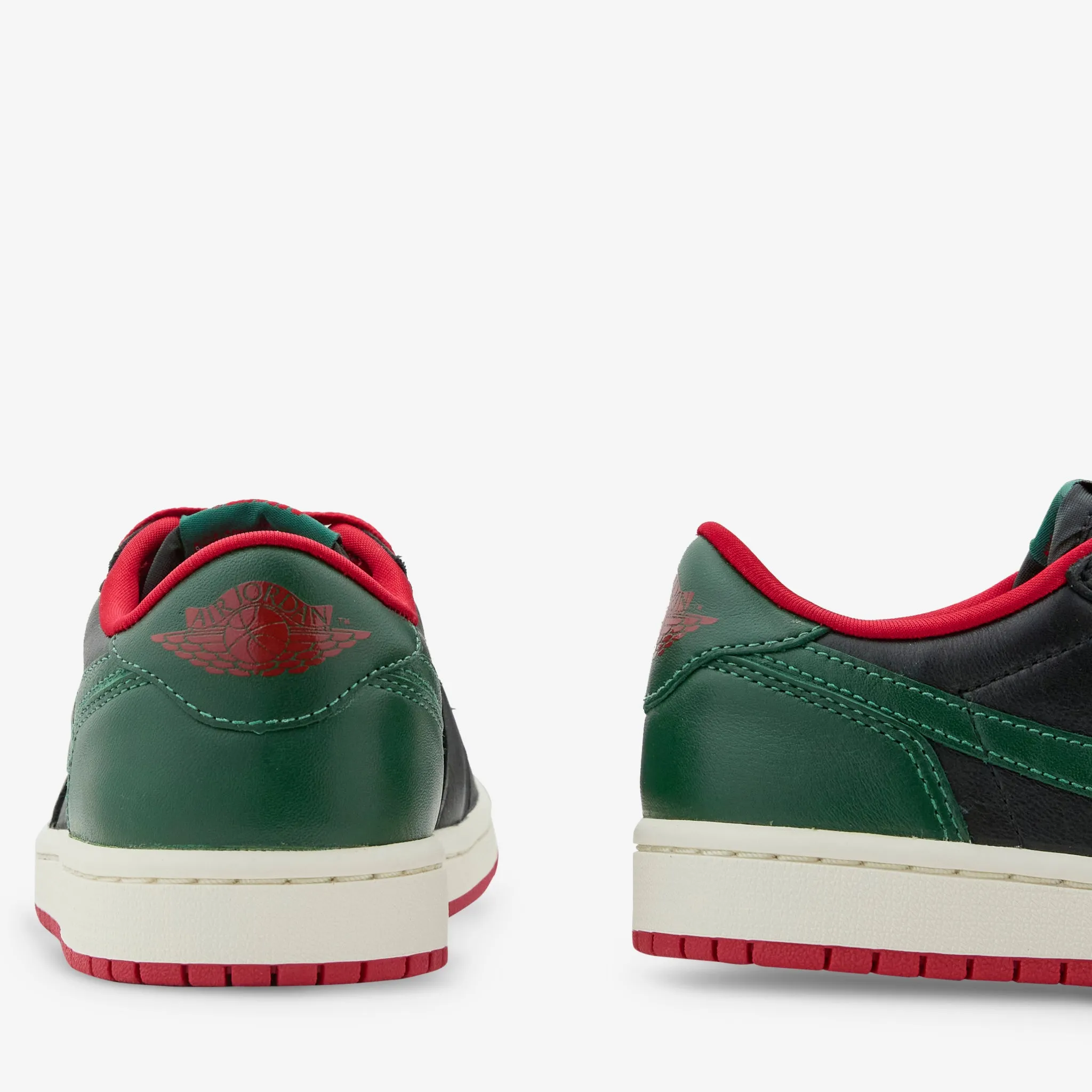 Women's Air Jordan 1 Low OG Black | Gorge Green | Varsity Red | Sail Foot Motion Creek Hike