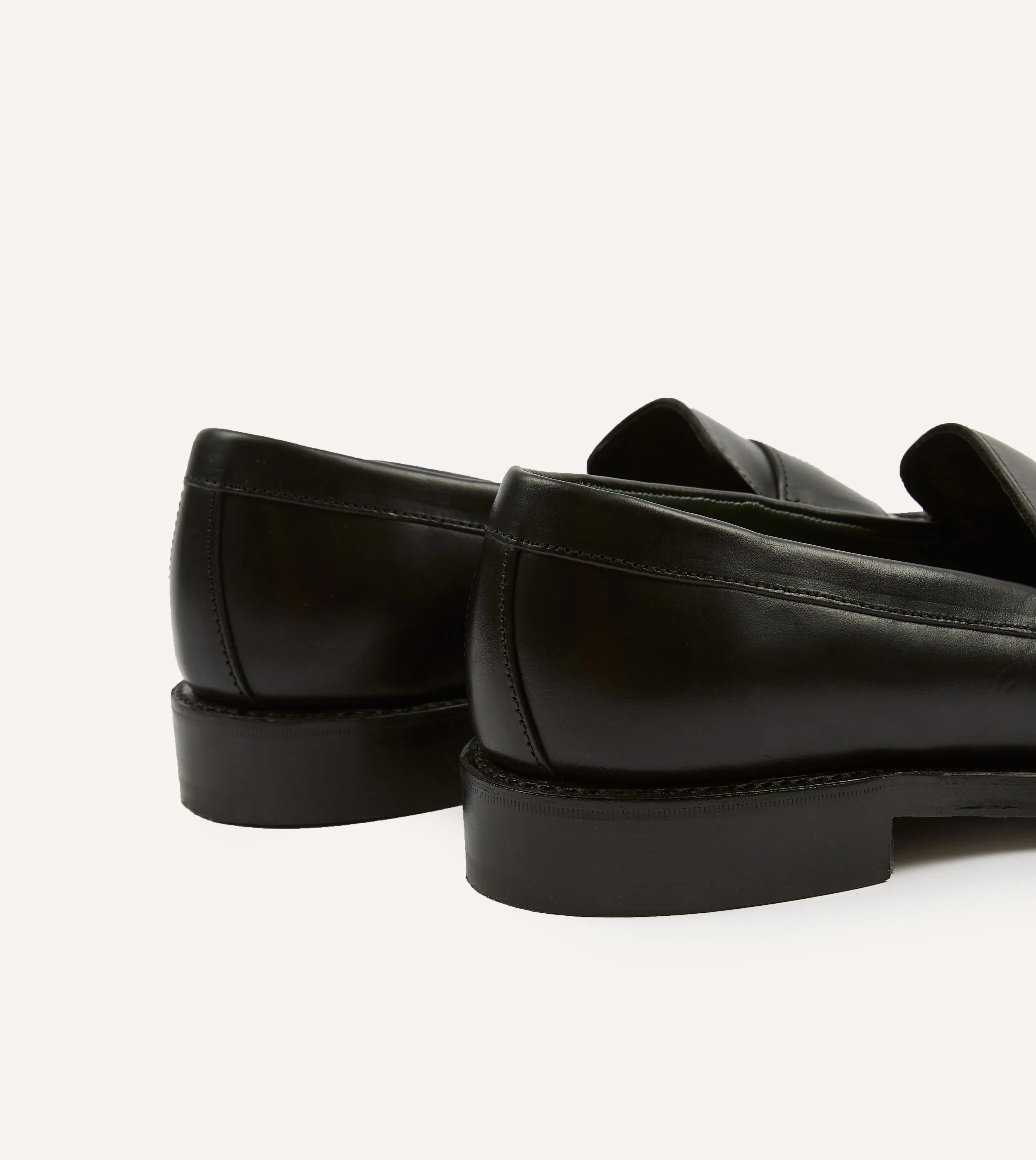Suitable college Black Leather Charles Goodyear Welted Penny Loafer